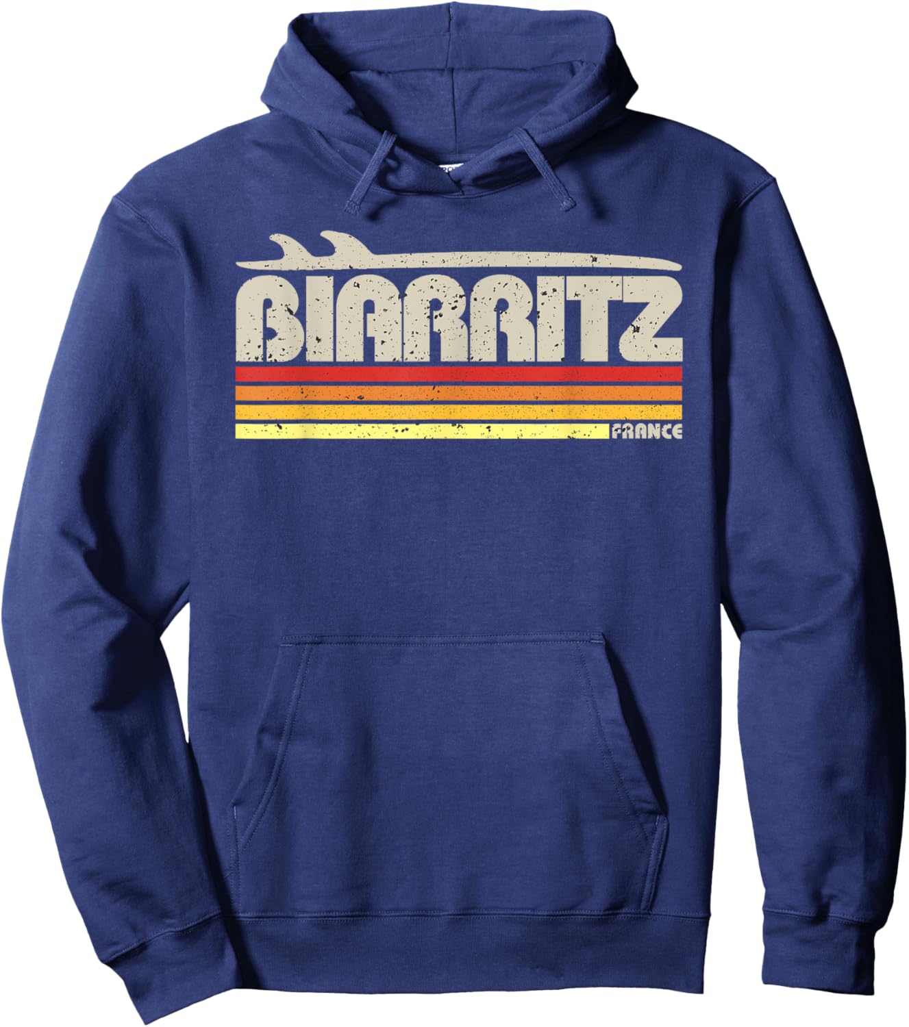 Biarritz France - Retro Surf Paradise Hoodie - Hoodie | Navy