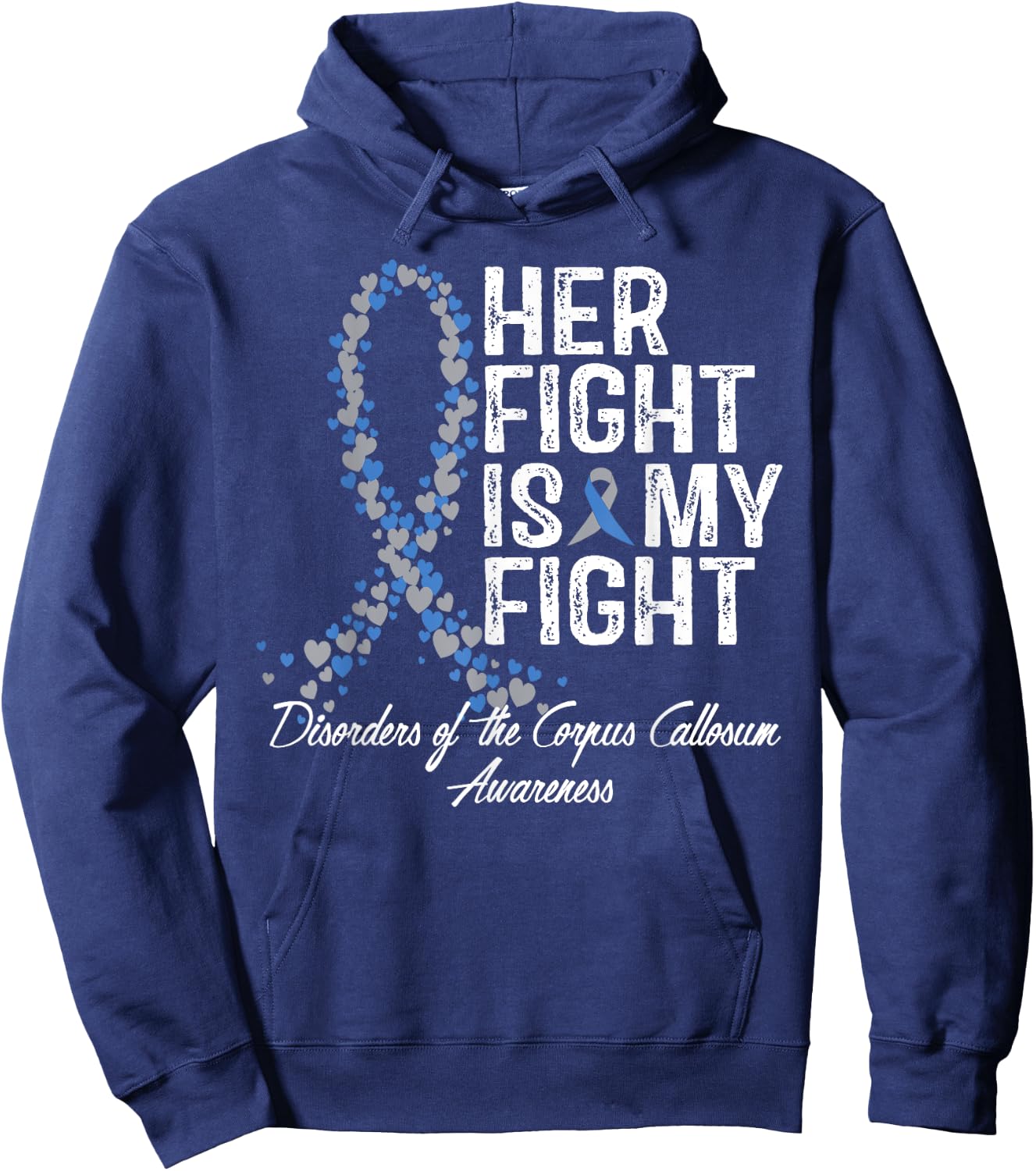 Her Fight Disorders Of The Corpus Callosum Awareness Hoodie - Hoodie | Navy