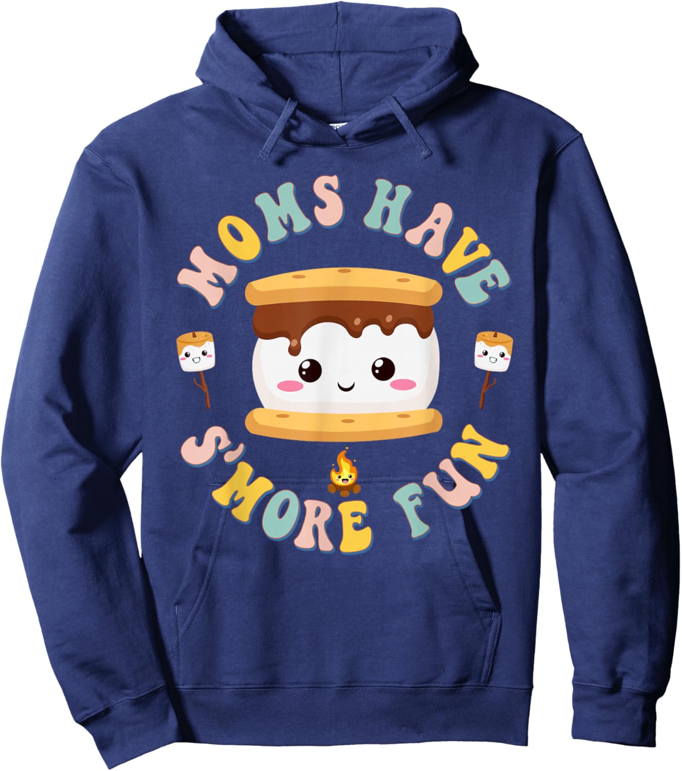 Mothers Camping Kawaii Smores Moms Have S'more Fun Camping Hoodie - Hoodie | Navy