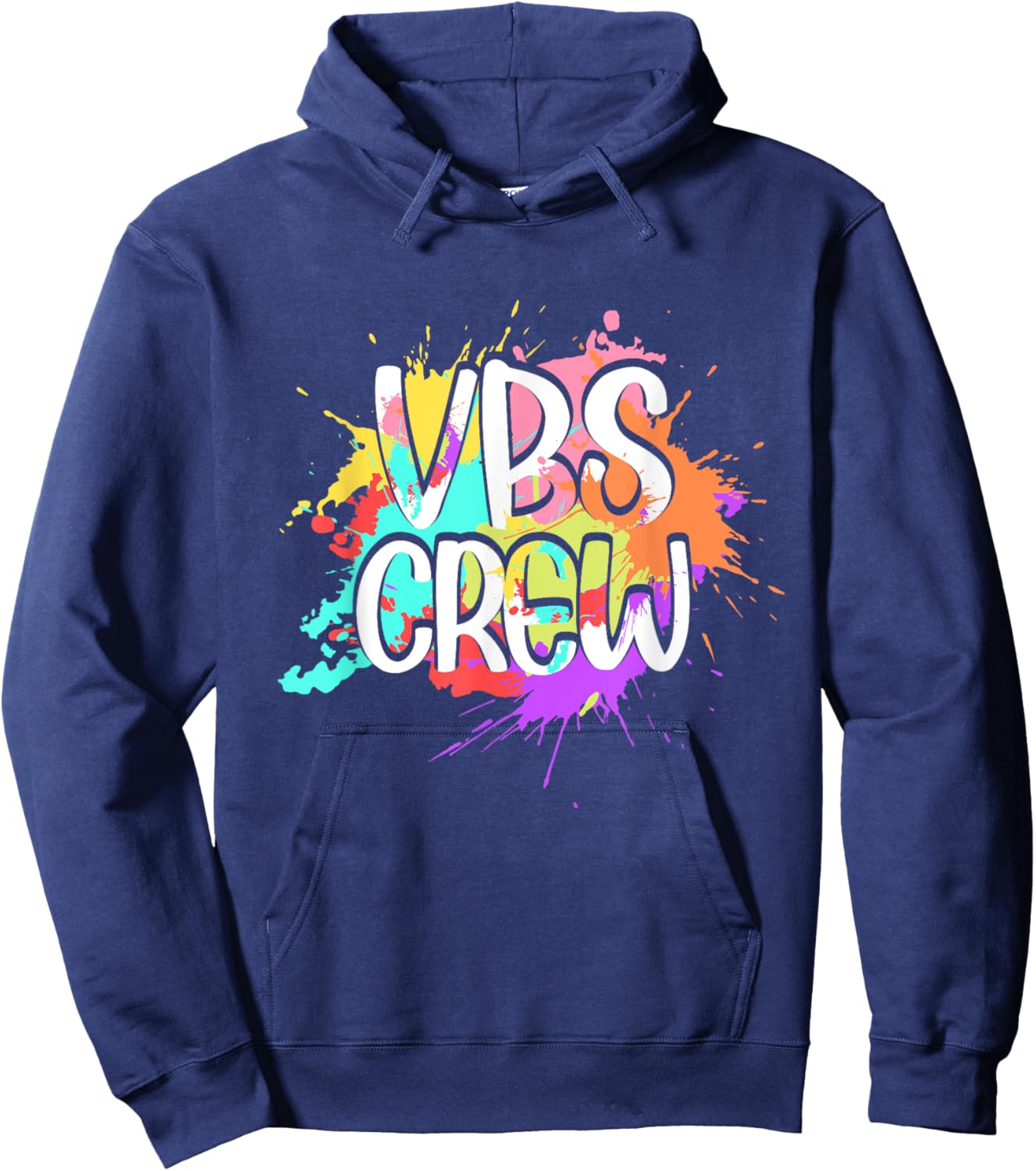 I Love VBS Crew Vacation Bible School Paint Splatter Hoodie - Hoodie | Navy