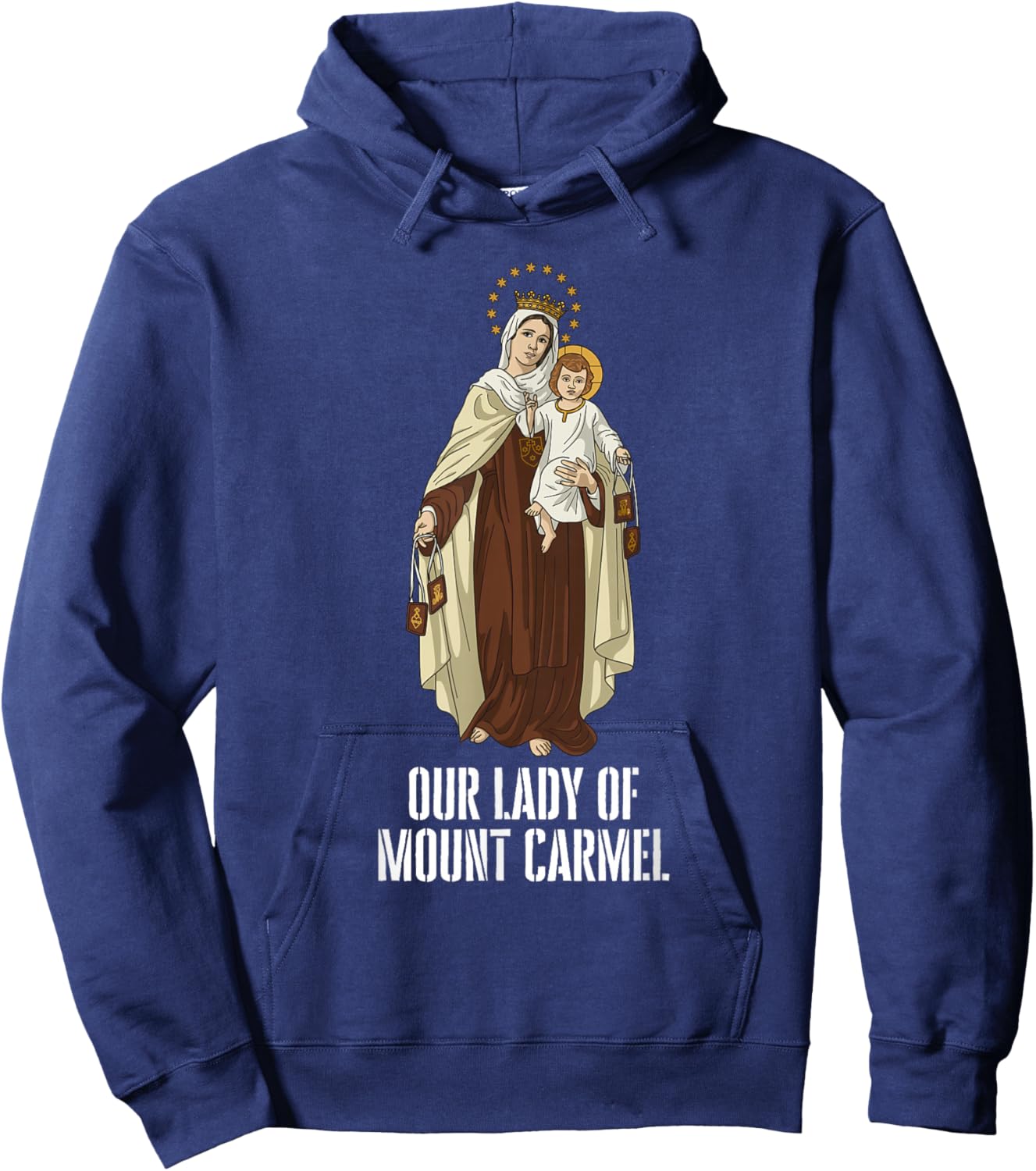 Our Lady of Mount Carmel Marian Catholic Hoodie - Hoodie | Navy