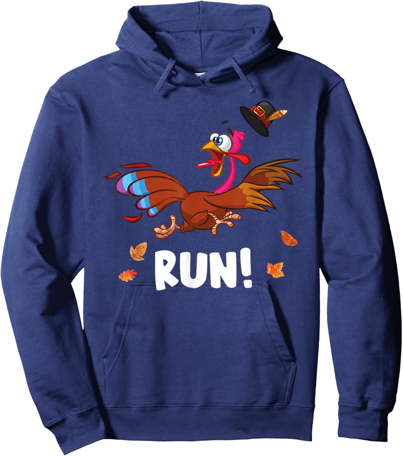 Thanksgiving Turkey Running Outfit Gear Costume Turkey Trot Hoodie - Hoodie | Navy