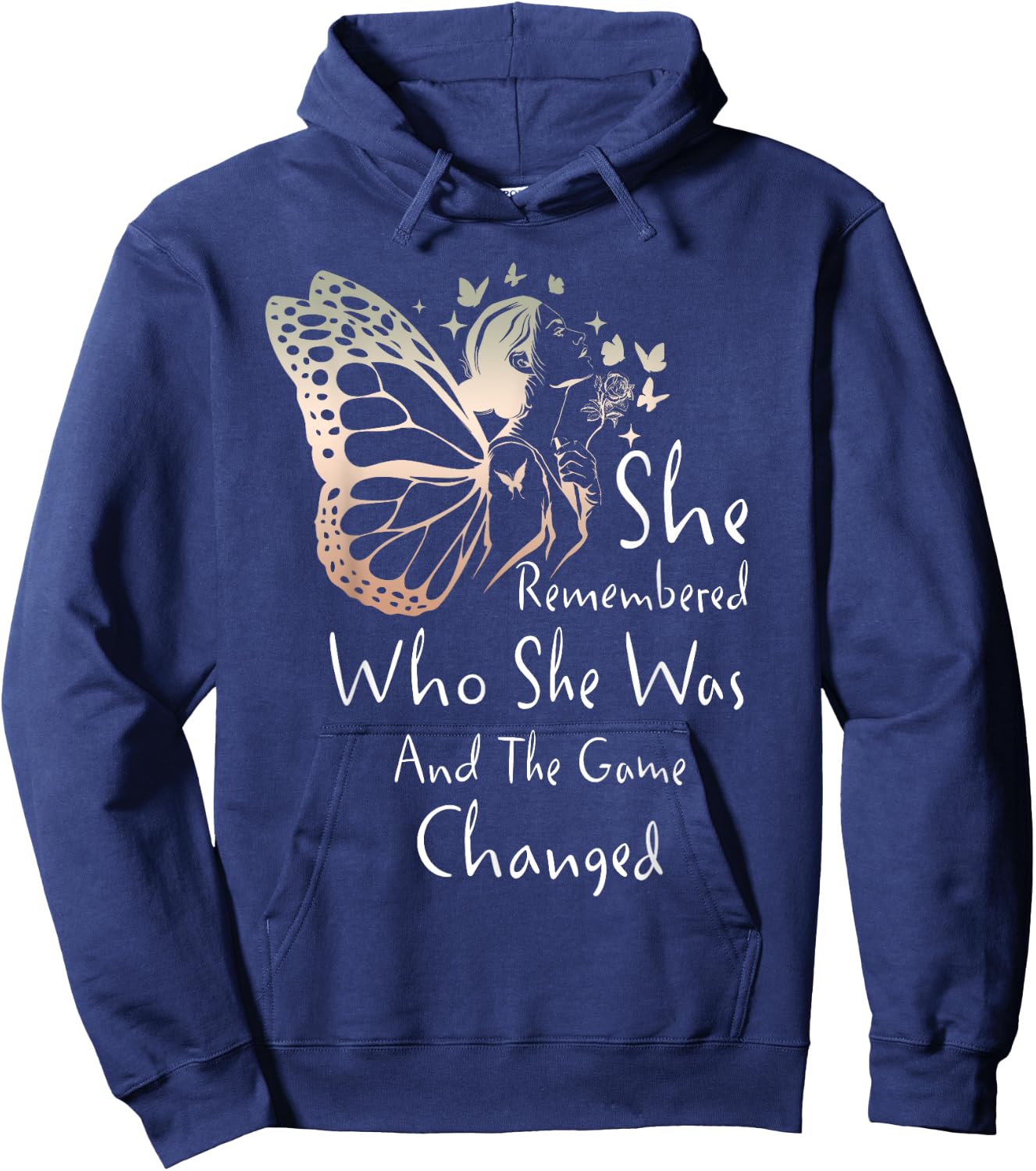 She Remembered Who She Was And The Game Changed Gift Hoodie - Hoodie | Navy