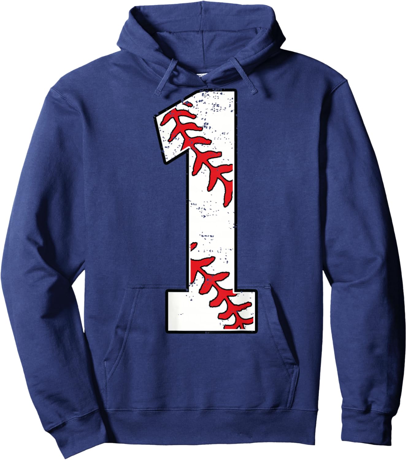 Number #1 Baseball Jersey Number 1 Print On Back Hoodie - Hoodie | Navy