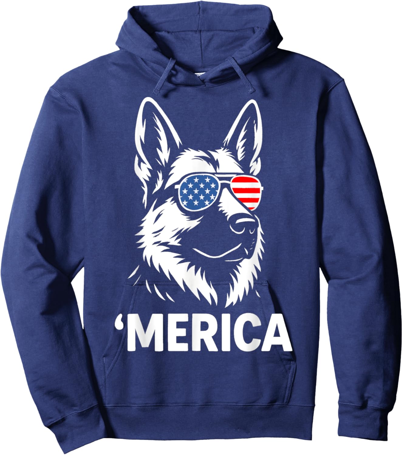 German Shepherd 4th of July Merica Men Women Kids Patriotic Hoodie - Hoodie | Navy
