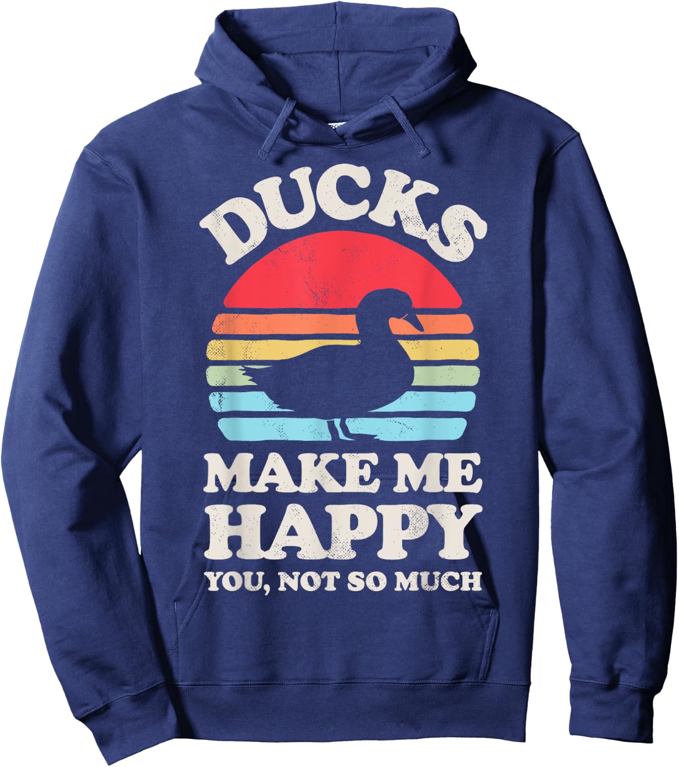 Ducks Make Me Happy Funny Duck Lover Farmer Farm Retro Men Hoodie - Hoodie | Navy