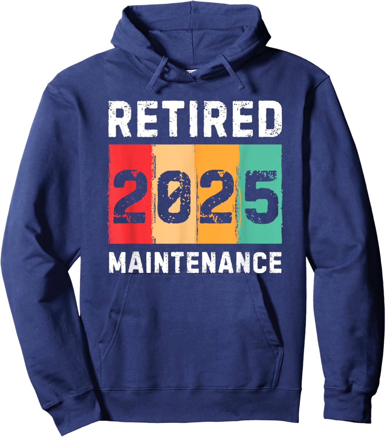 Retired 2025 Maintenance Vintage Retro Retirement Hoodie - Hoodie | Navy