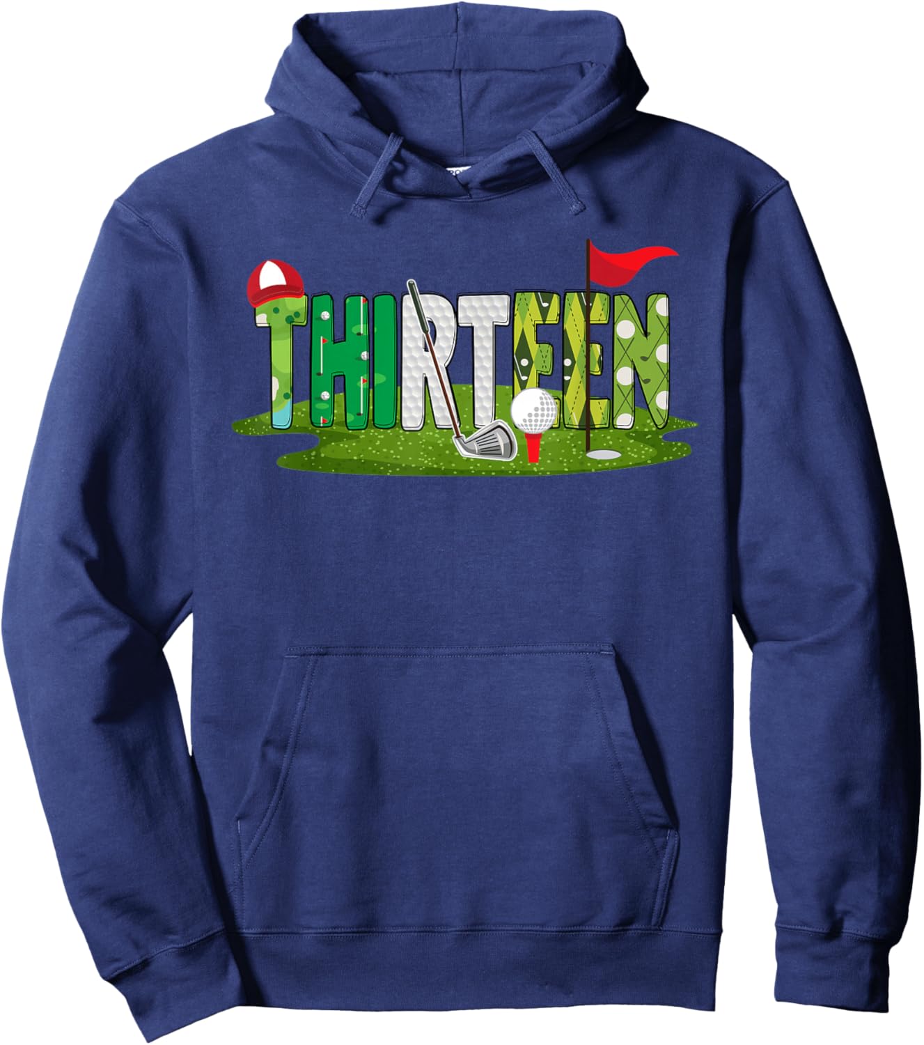 13th Birthday Golf Theme 13 Year Old Kids Sport Party Hoodie - Hoodie | Navy