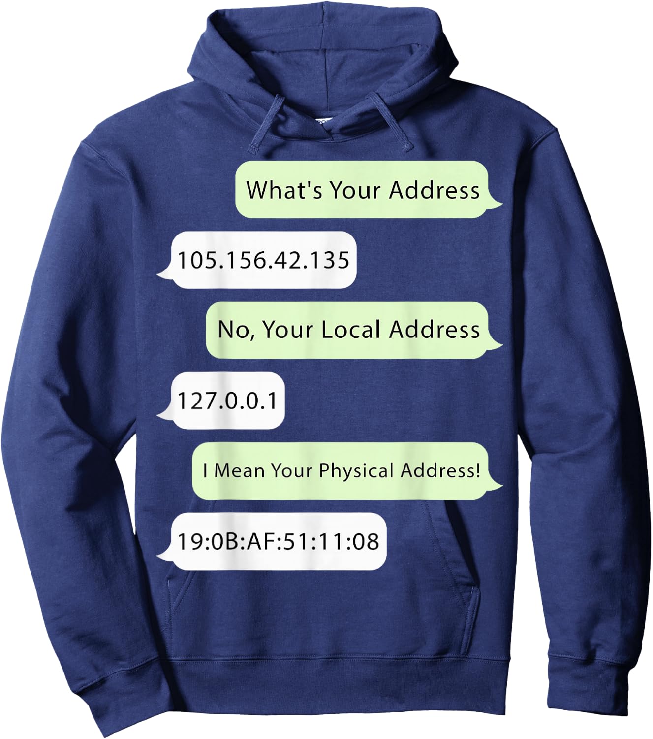 What Is Your Address 151.194.25.39 Funny Networking Computer Hoodie - Hoodie | Navy