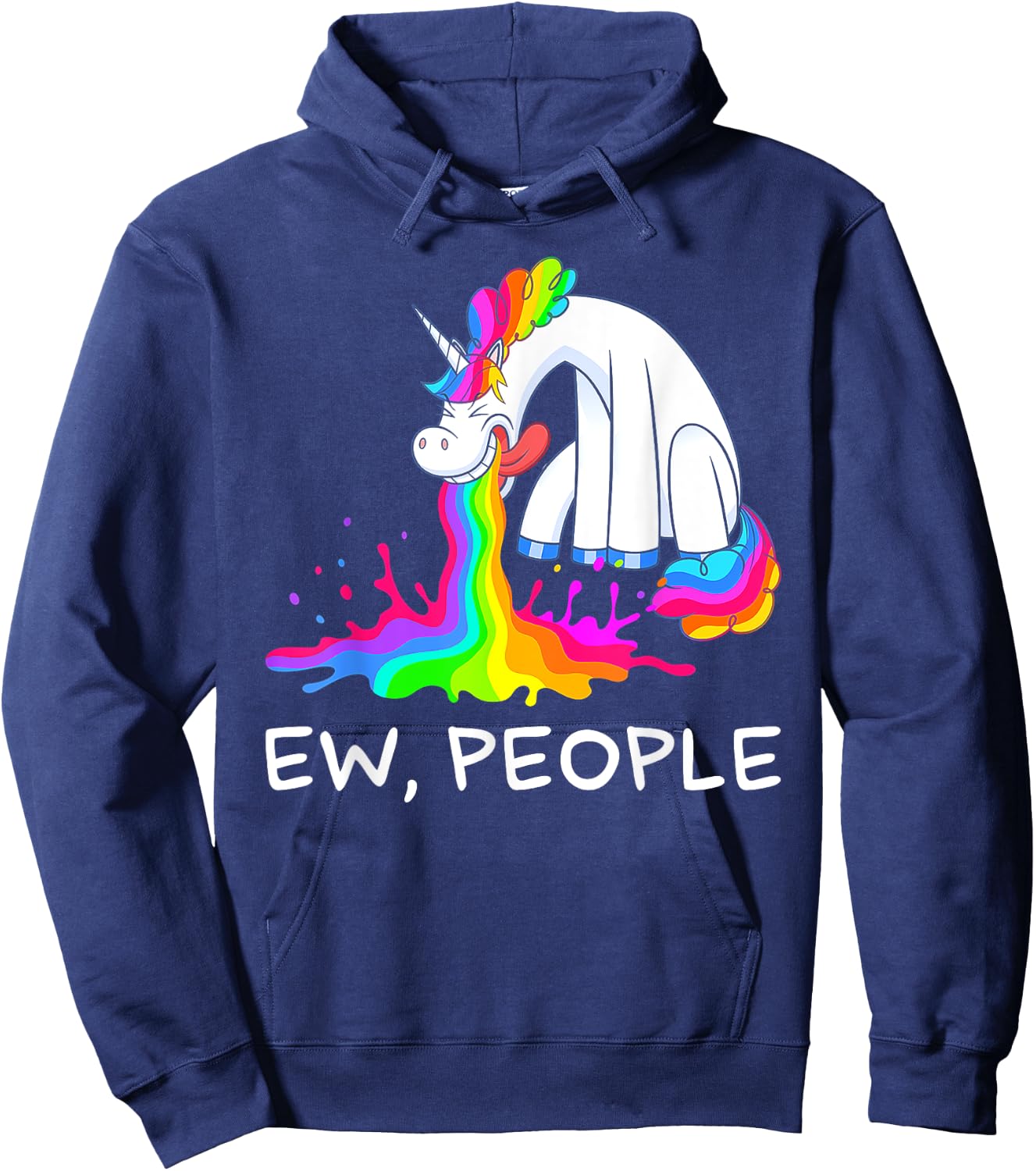 Ew People Unicorn Vomiting Hoodie - Hoodie | Navy