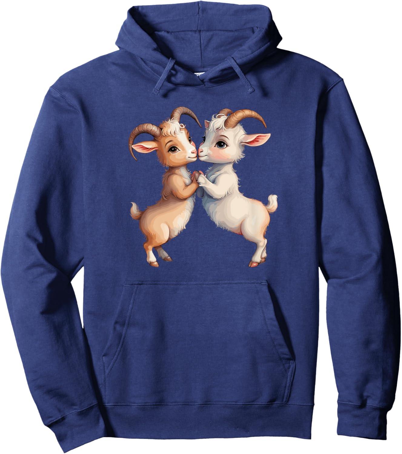 Goats Lovers Couple Kissing Cute Heart Valentine's Day Hoodie - Hoodie | Navy