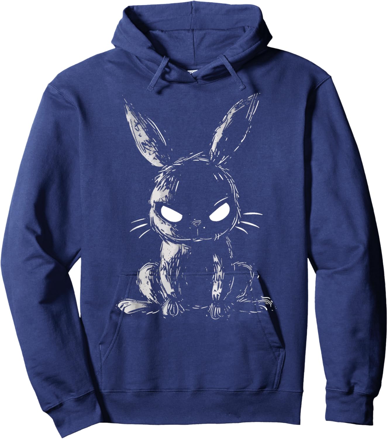 Evil Bunny Angry Rabbit Alt Goth Grunge Horror Creepy Cute Hoodie - Hoodie | Navy