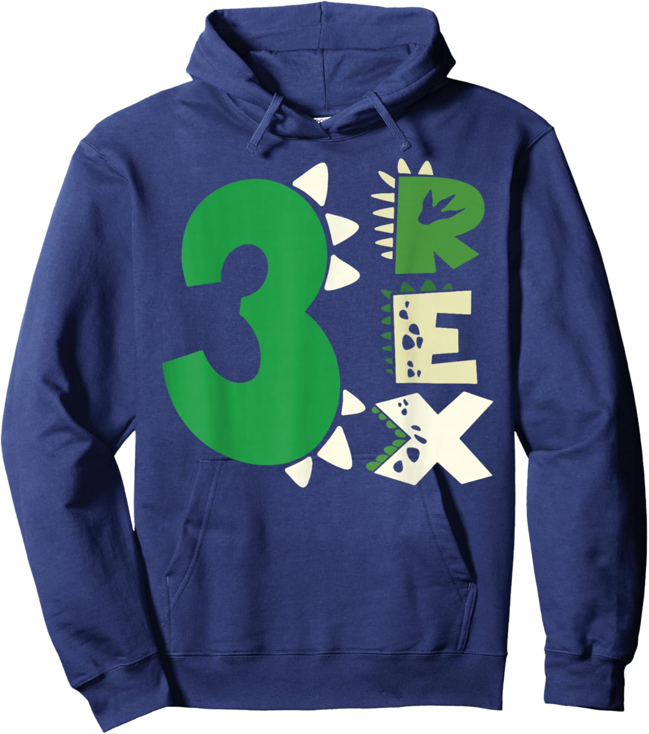 Three Rex Birthday Boy 3rd Dinosaur Birthday T-Rex Birthday Hoodie - Hoodie | Navy