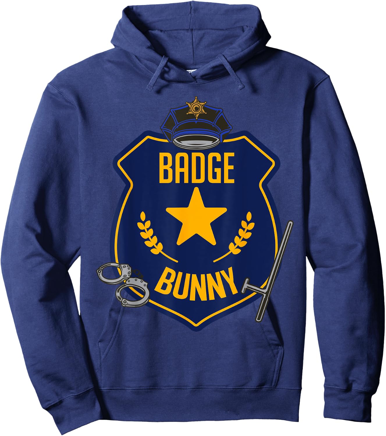 Badge Bunny Police Officer Policeman Handcuffs Easter Rabbit Hoodie - Hoodie | Navy