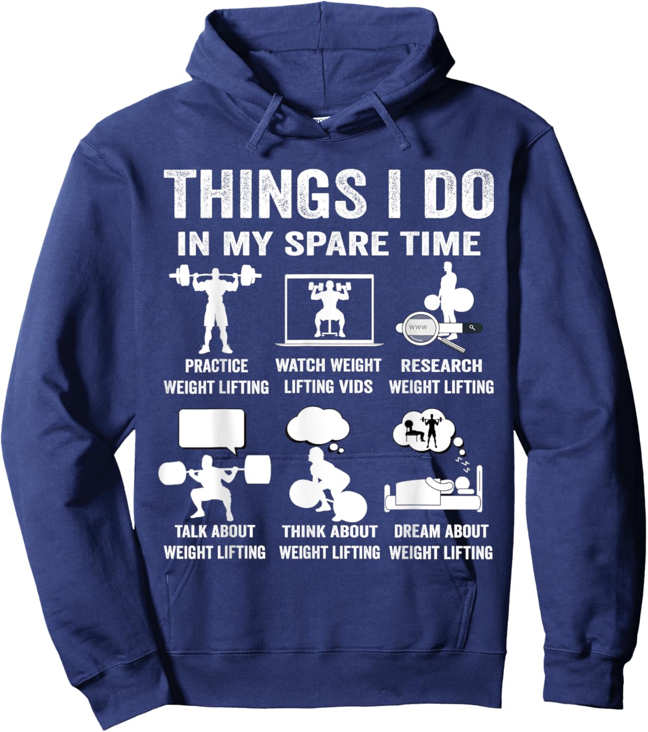 Things I do in my spare time hobby weight lifting lover Hoodie - Hoodie | Navy