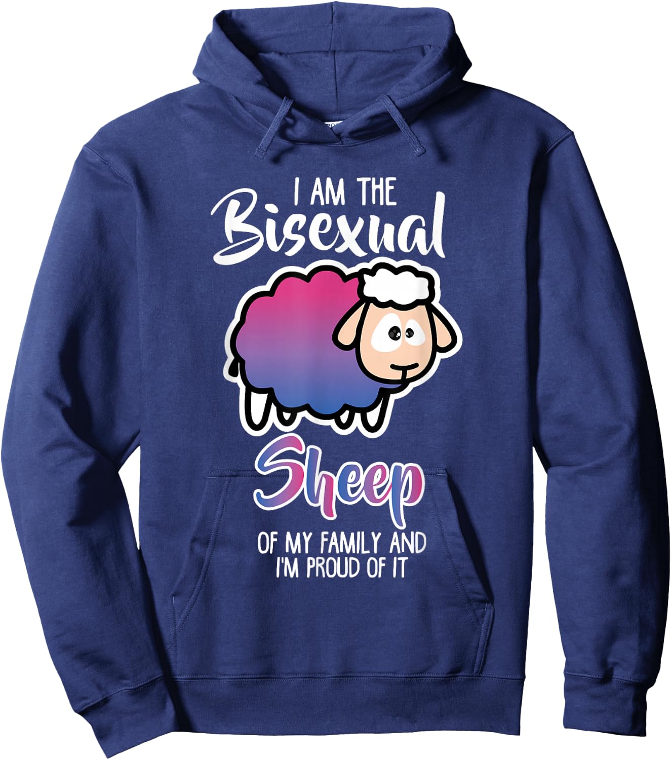 Funny Bisexual Shirt Bi Pride Awareness Bisexual Sheep Hoodie - Hoodie | Navy