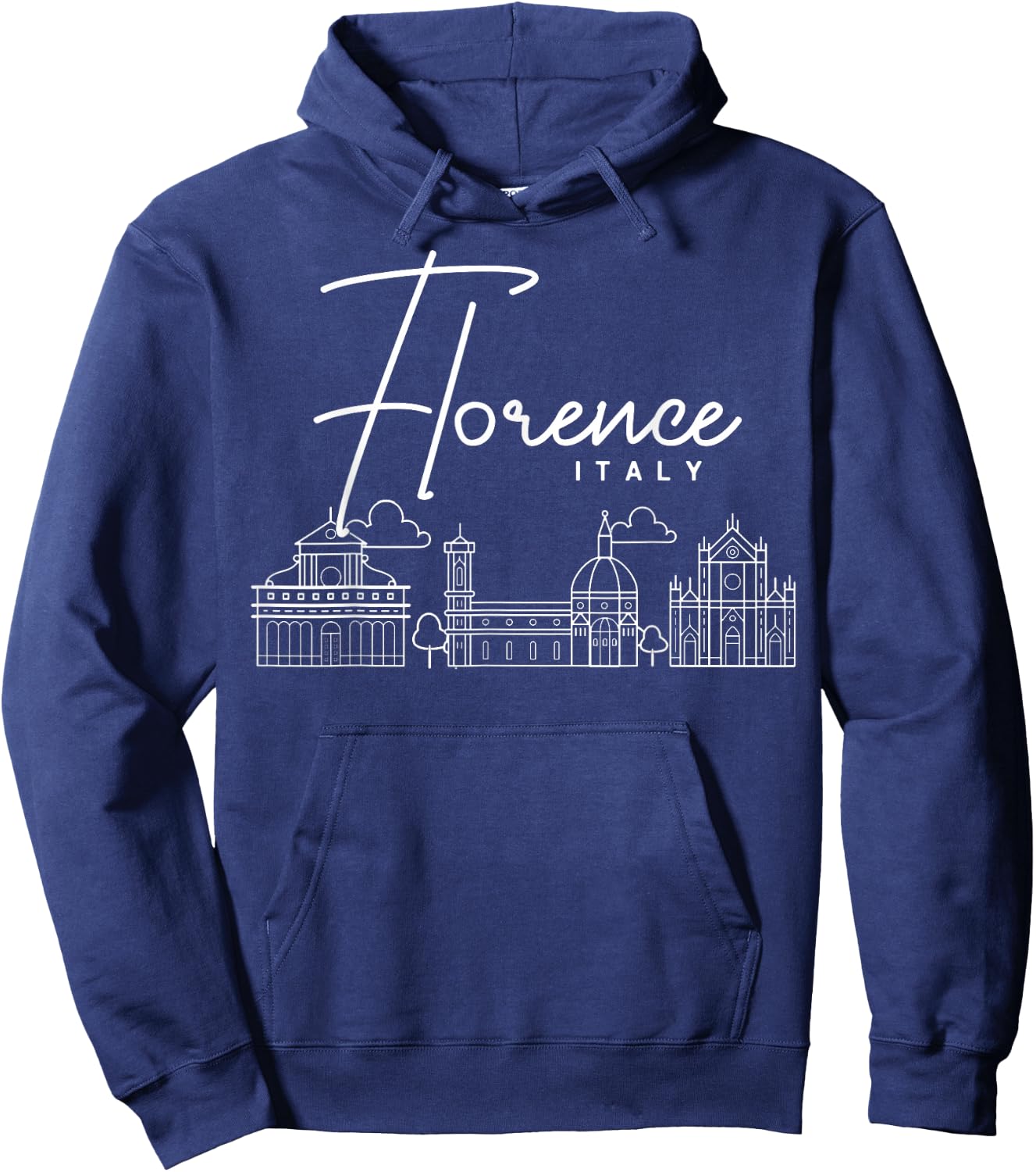 Florence Italy City Skyline Map Travel Hoodie - Hoodie | Navy