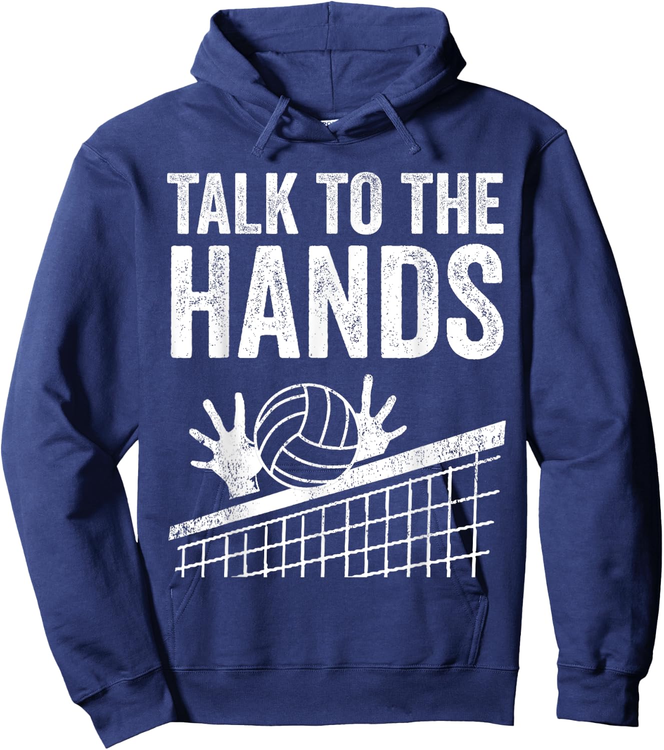Cute Ball Game Sports Lover Humor Men Women Art Funny Volleyball Gift Boys Girls Cool Talk To The Hands Hoodie - Hoodie | Navy