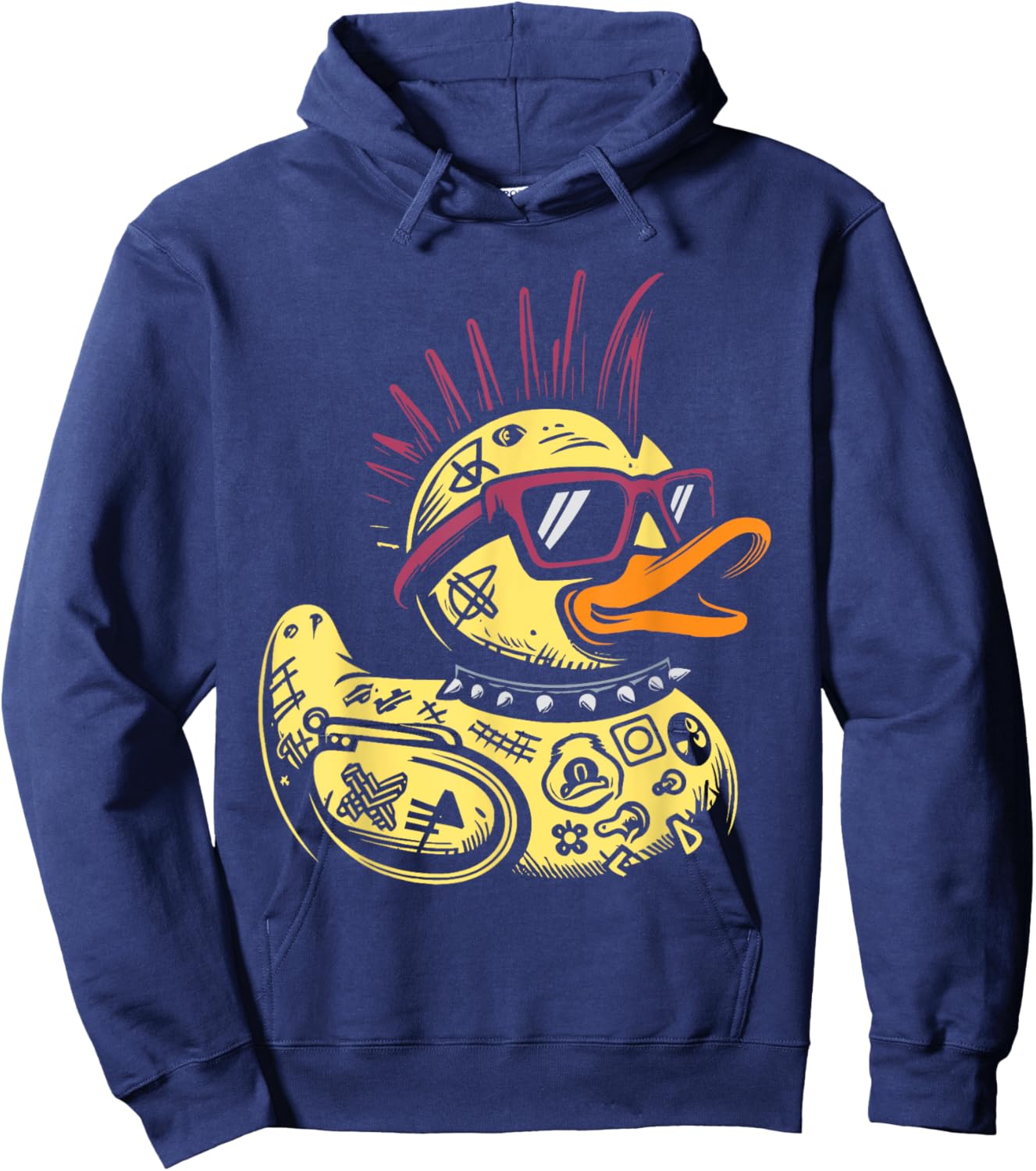 Punk Duck Duckling Punk Rocker Hoodie - Hoodie | Navy