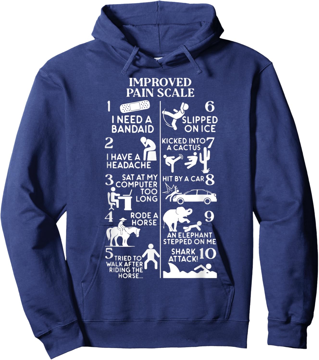 Medical Office Improved Pain Scale PT Therapist Rehab Hoodie - Hoodie | Navy