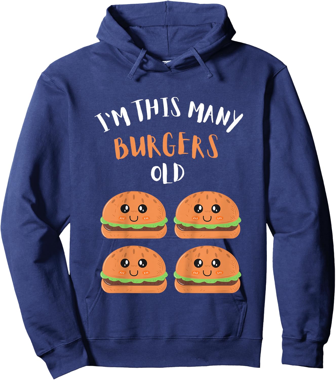 I'm This Many Burgers Old - 4th Birthday 4 Years Old Bday Hoodie - Hoodie | Navy