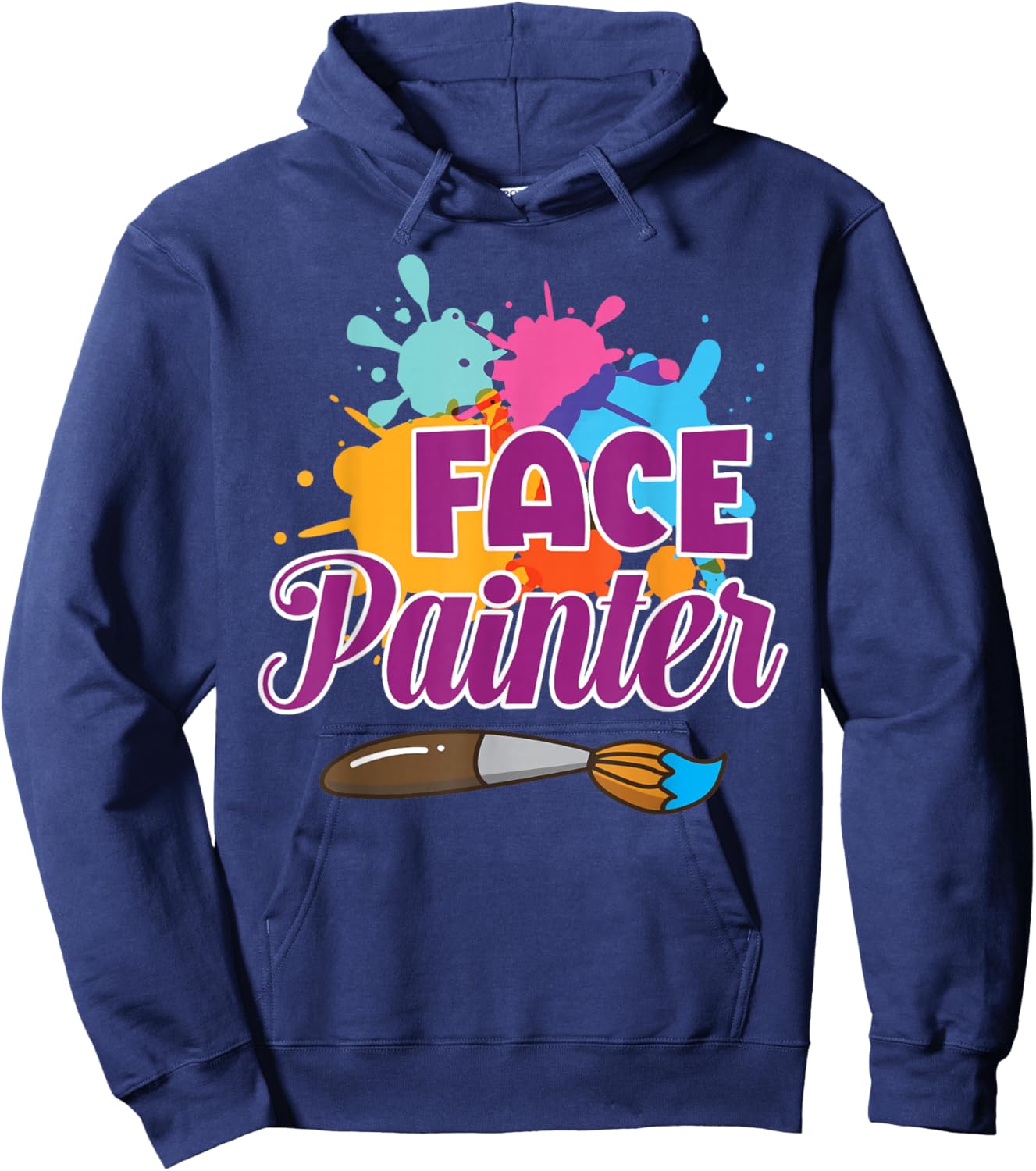Face Painter Funny Makeup Artist Cute Girl Face Painting Hoodie - Hoodie | Navy