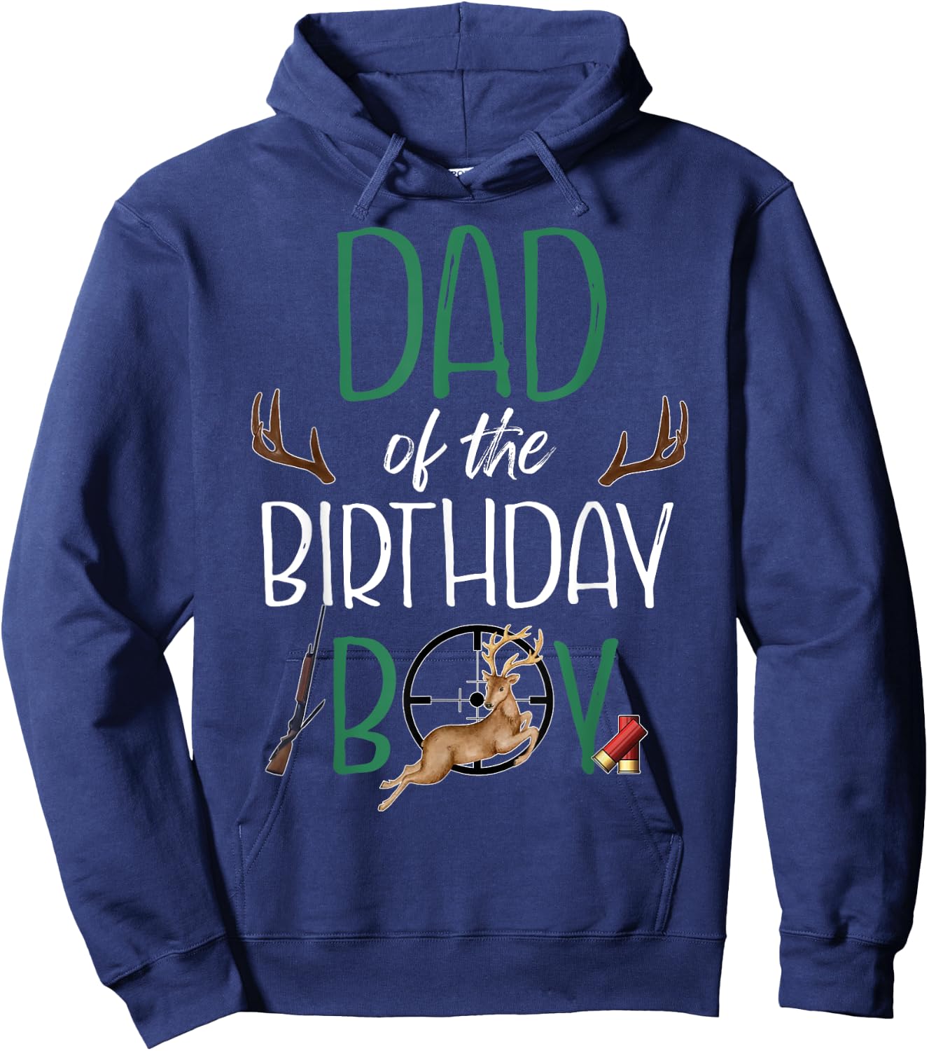 Dad of The Birthday Boy Big One Birthday Deer Hunter Hoodie - Hoodie | Navy