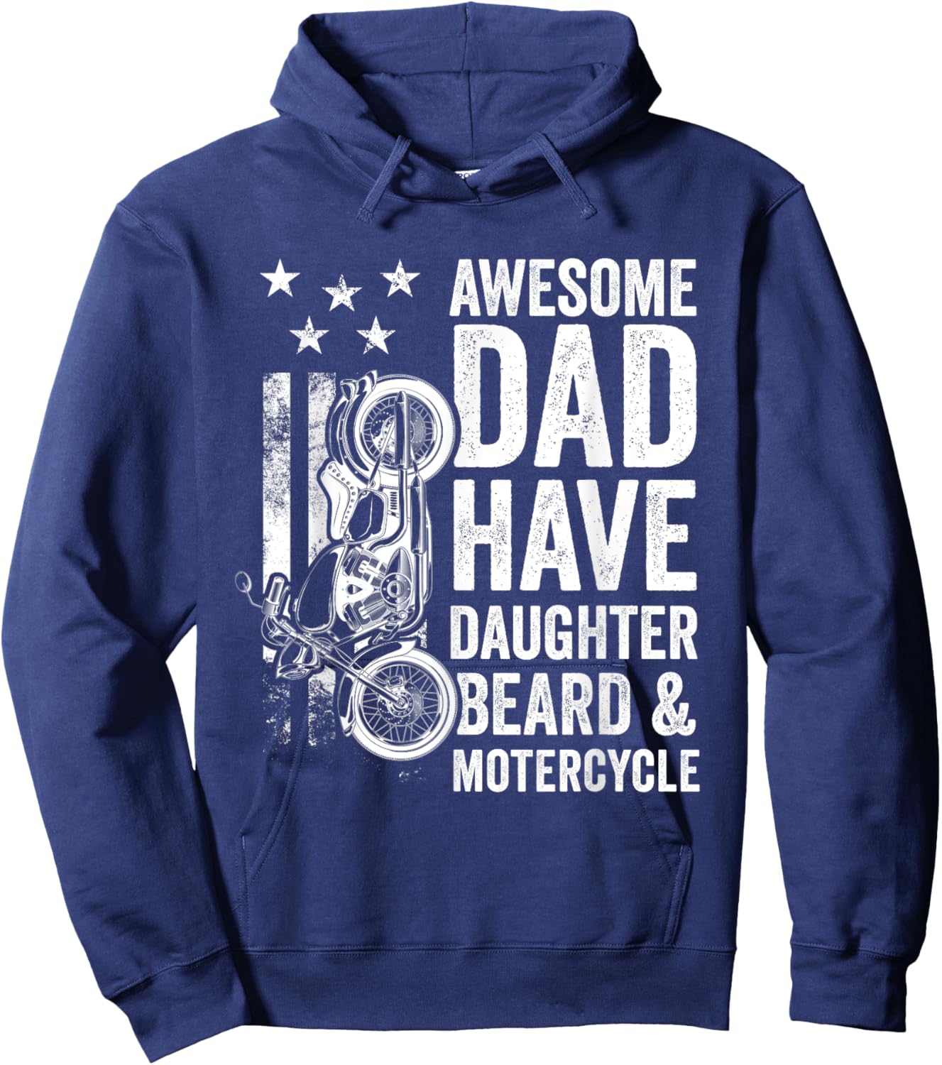 Awesome Dads Have Daughters And Motorcycle Father's Day Hoodie - Hoodie | Navy