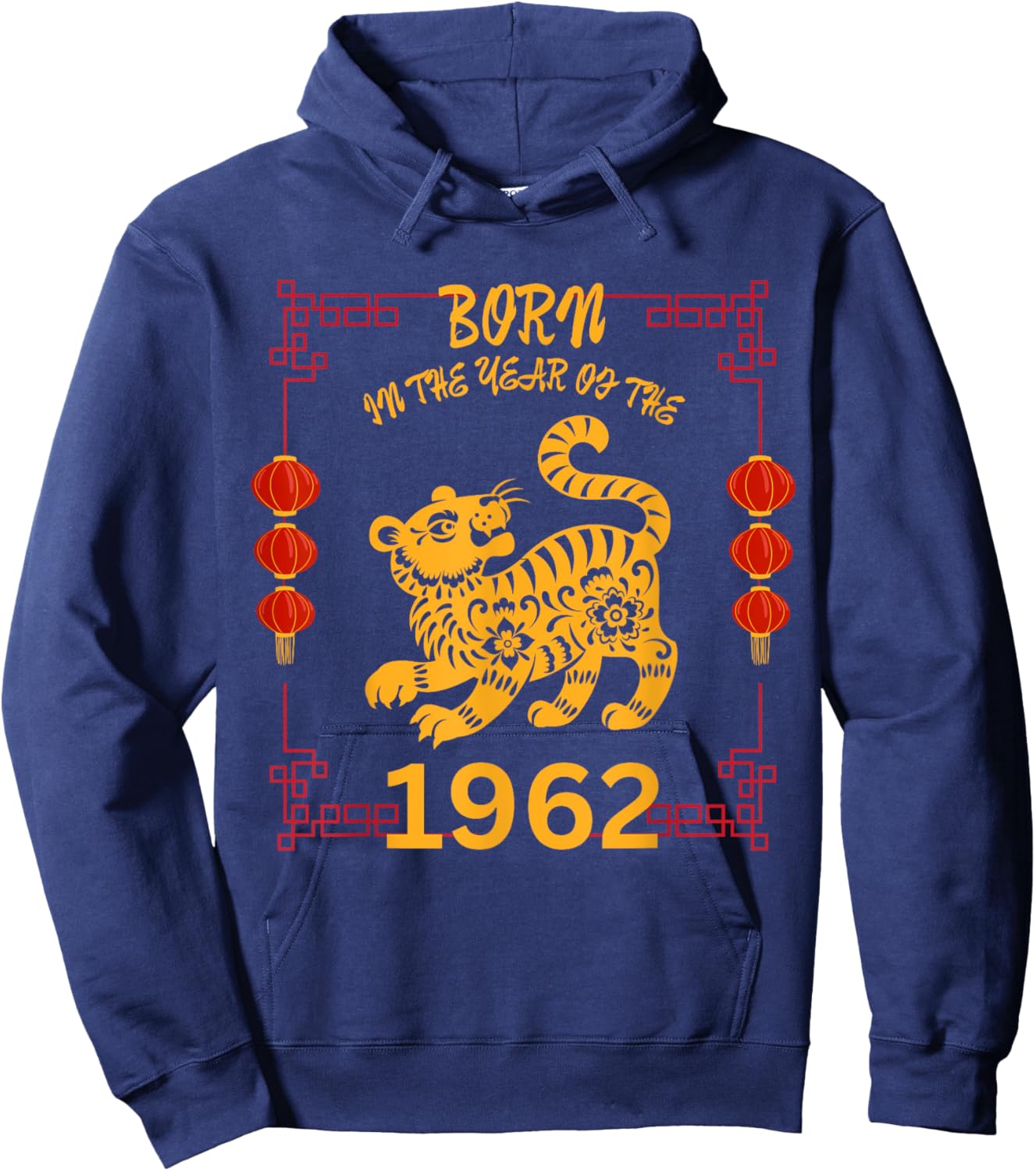 Born in the Year of the Tiger 1962 Chinese New Year Zodiac Hoodie - Hoodie | Navy