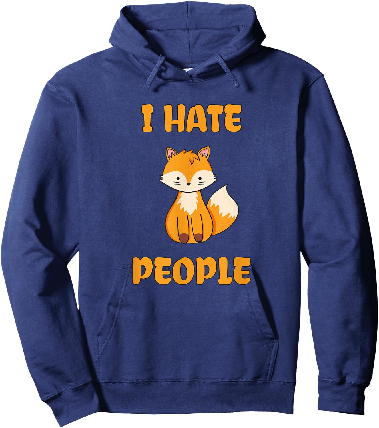 I Hate People Funny Fox Hoodie - Hoodie | Navy