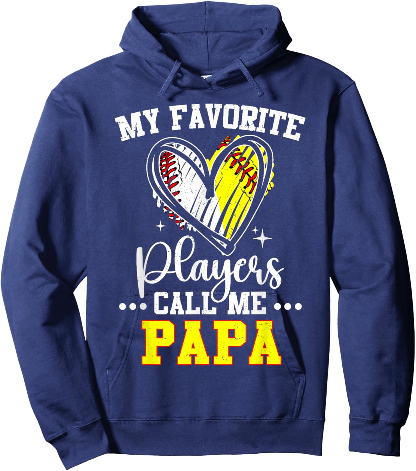 My Favorite Baseball Softball Players Call Me Papa Dad Hoodie - Hoodie | Navy