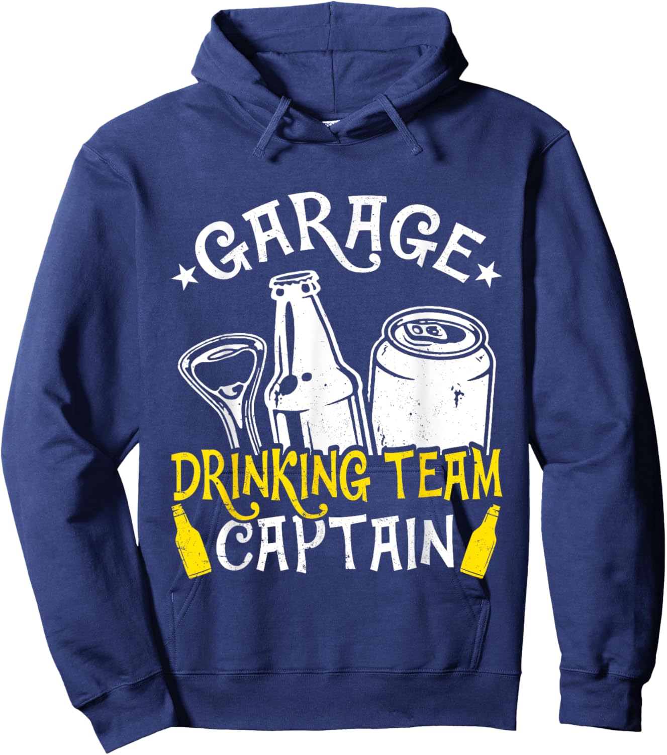 Beer Garage Drinkers Drinking Funny Team Captain Men Dad Hoodie - Hoodie | Navy