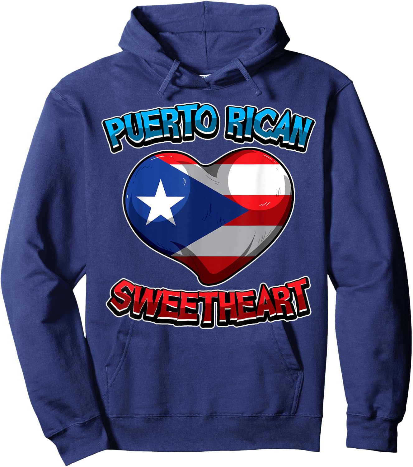 Puerto Rican Sweetheart - Puerto Rico Flag - Heart Love Hoodie - Hoodie | Navy