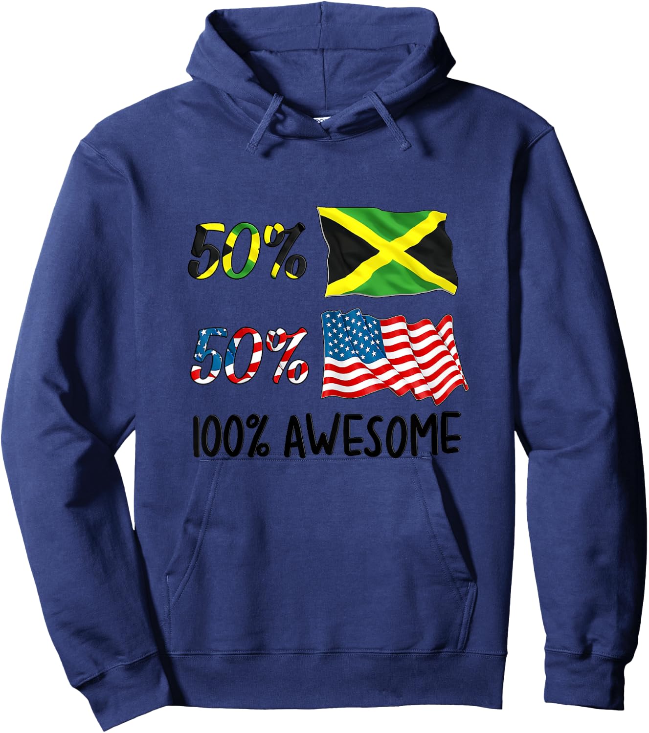 50% American 50% Jamaican 100% Awesome Boy Girl Baby Gift Hoodie - Hoodie | Navy