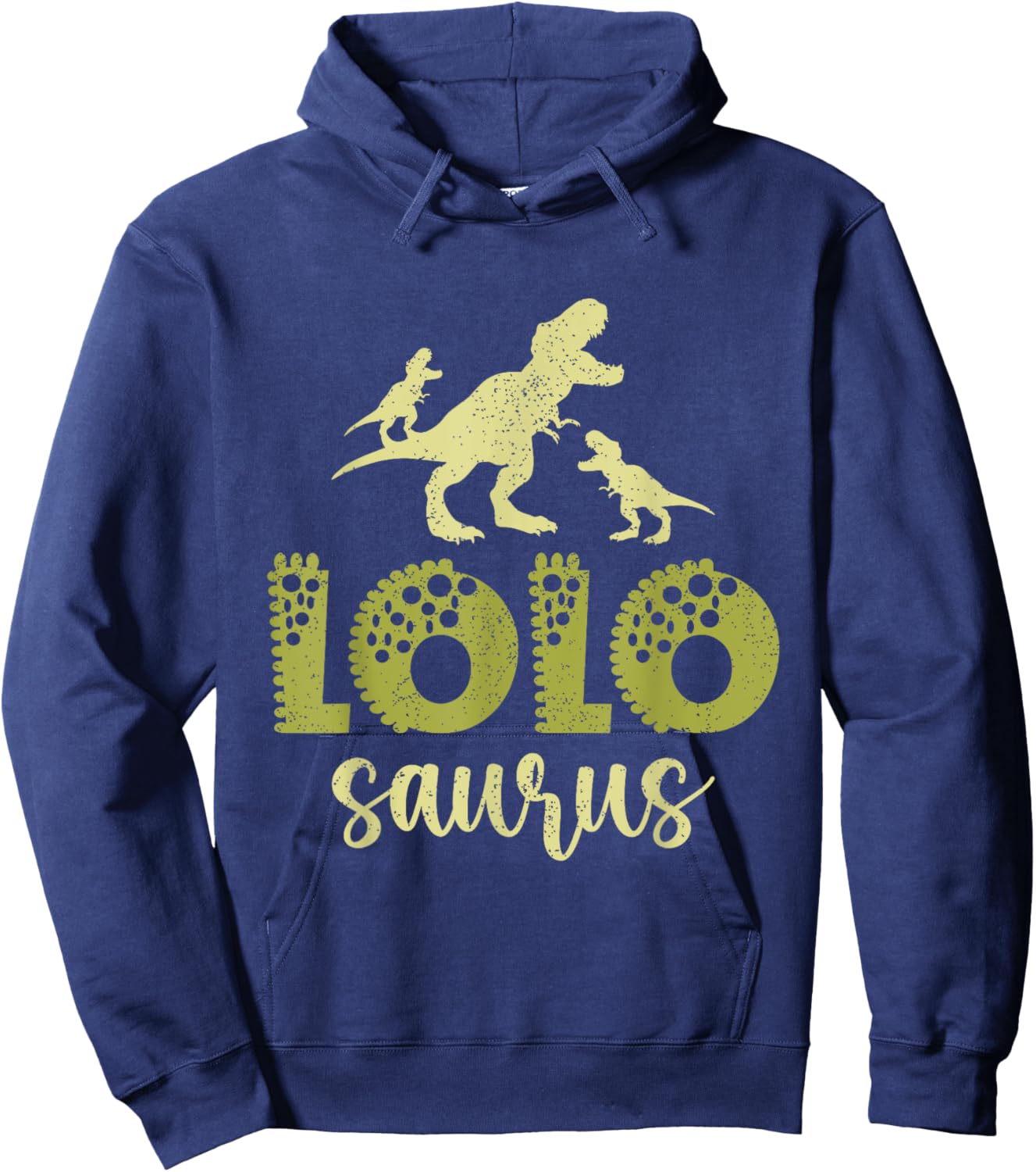 Vintage Lolosaurus Fathers day Dad Papa Grandpa Dinosaurs Hoodie - Hoodie | Navy