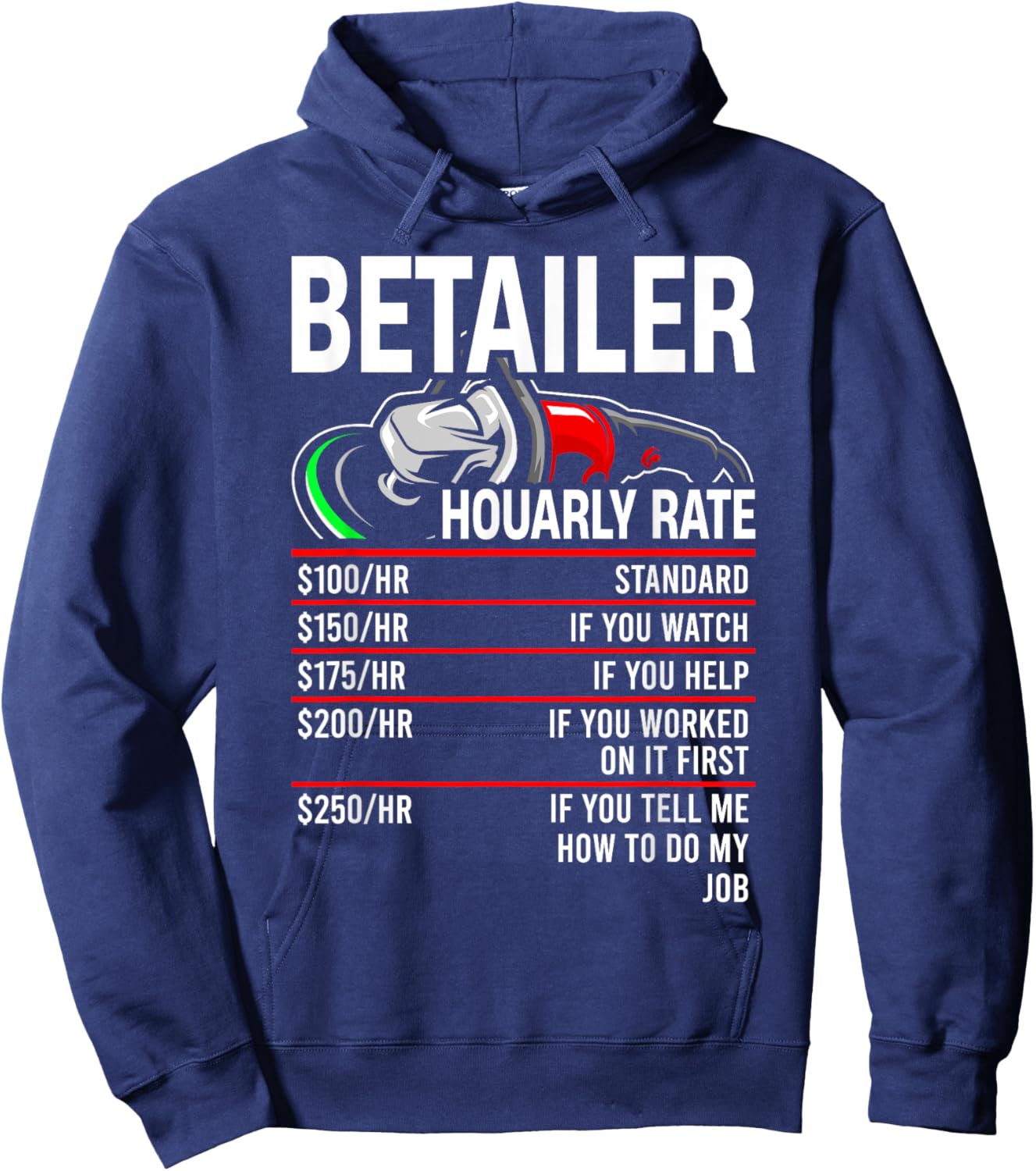 Detailer Hourly Rate Auto Detailer for Car Detailing Hoodie - Hoodie | Navy