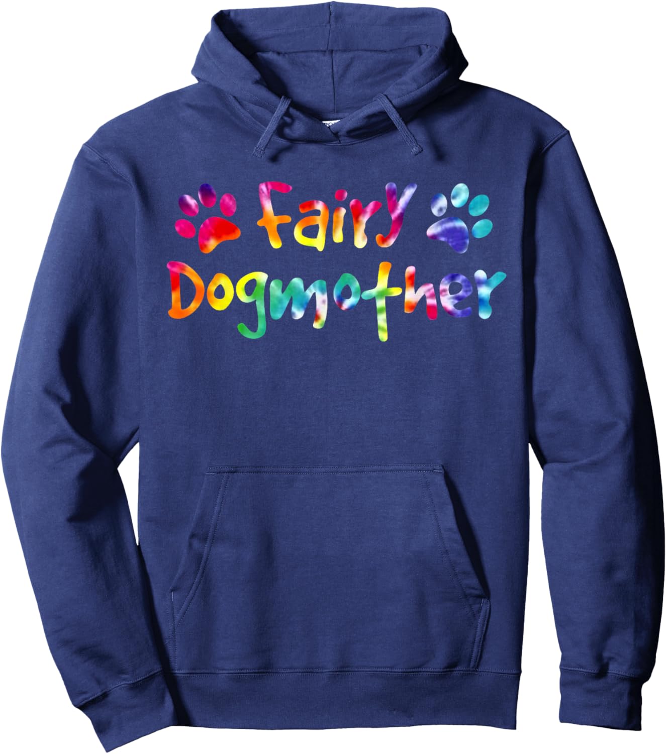 Fairy Dog Mother Shirt, Puppy Paw Mom Tie Dye Hoodie - Hoodie | Navy