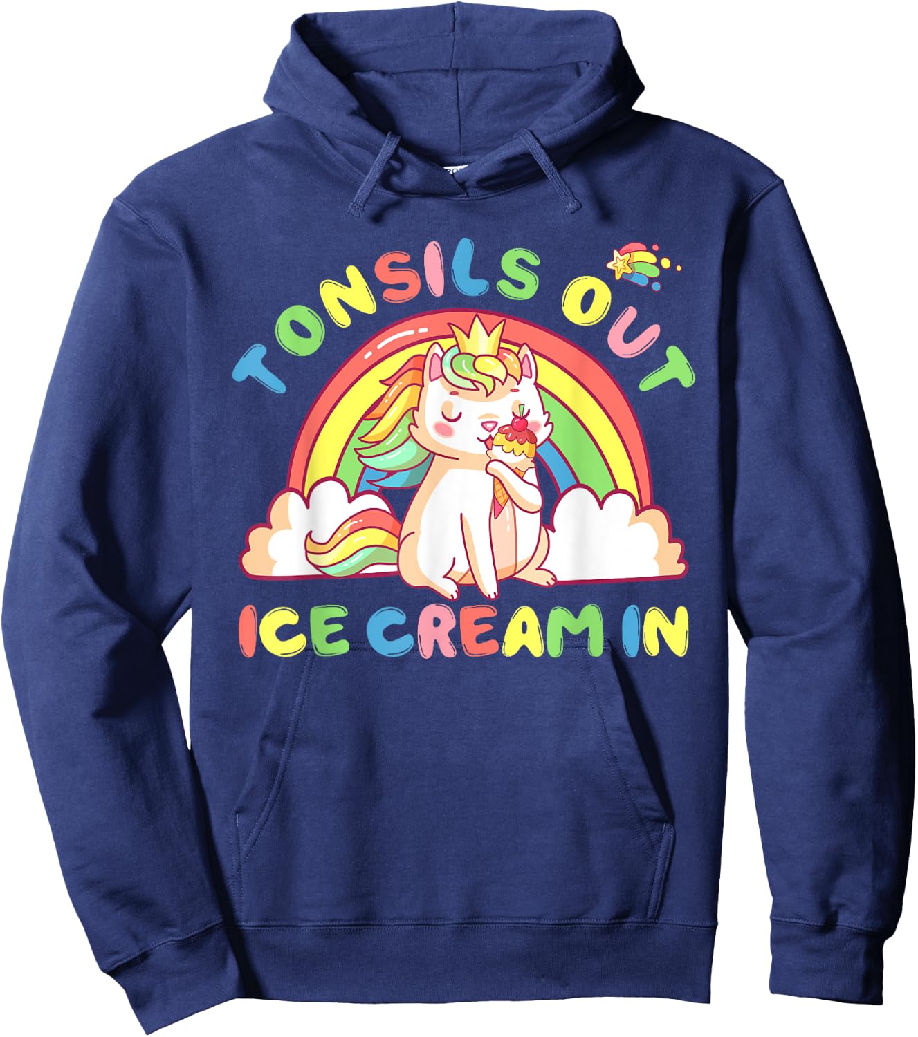 Tonsil Out Ice Cream In Tonsil Removal Surgery Recovery gift Men Women Kids Hoodie - Hoodie | Navy