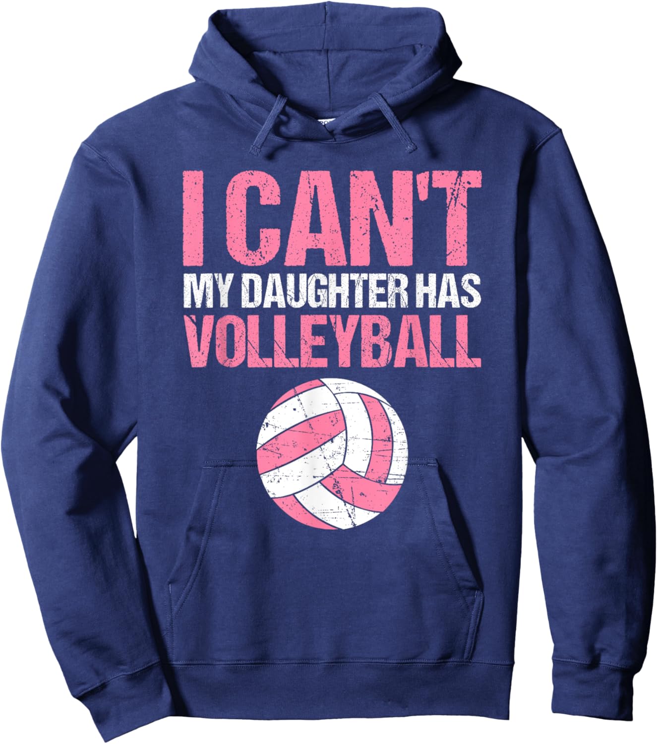 Teen Girls I can't my Daughter has Volleyball Dad Hoodie - Hoodie | Navy