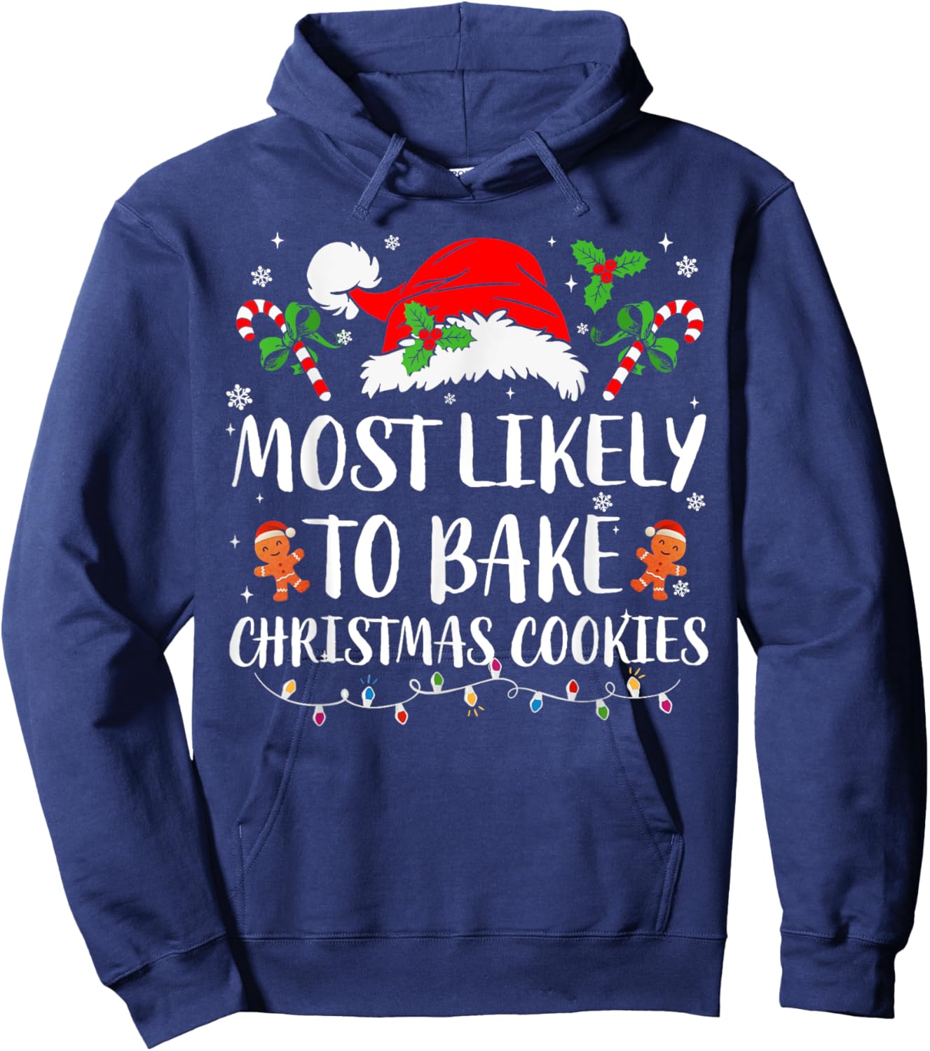 Most Likely To Bake Christmas Cookies Family Pajamas Xmas Hoodie - Hoodie | Navy