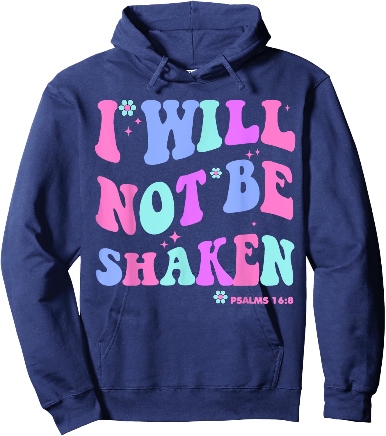 I Will Not Be Shaken Christian-Shirt Jesus Cute Girl Toddler Hoodie - Hoodie | Navy