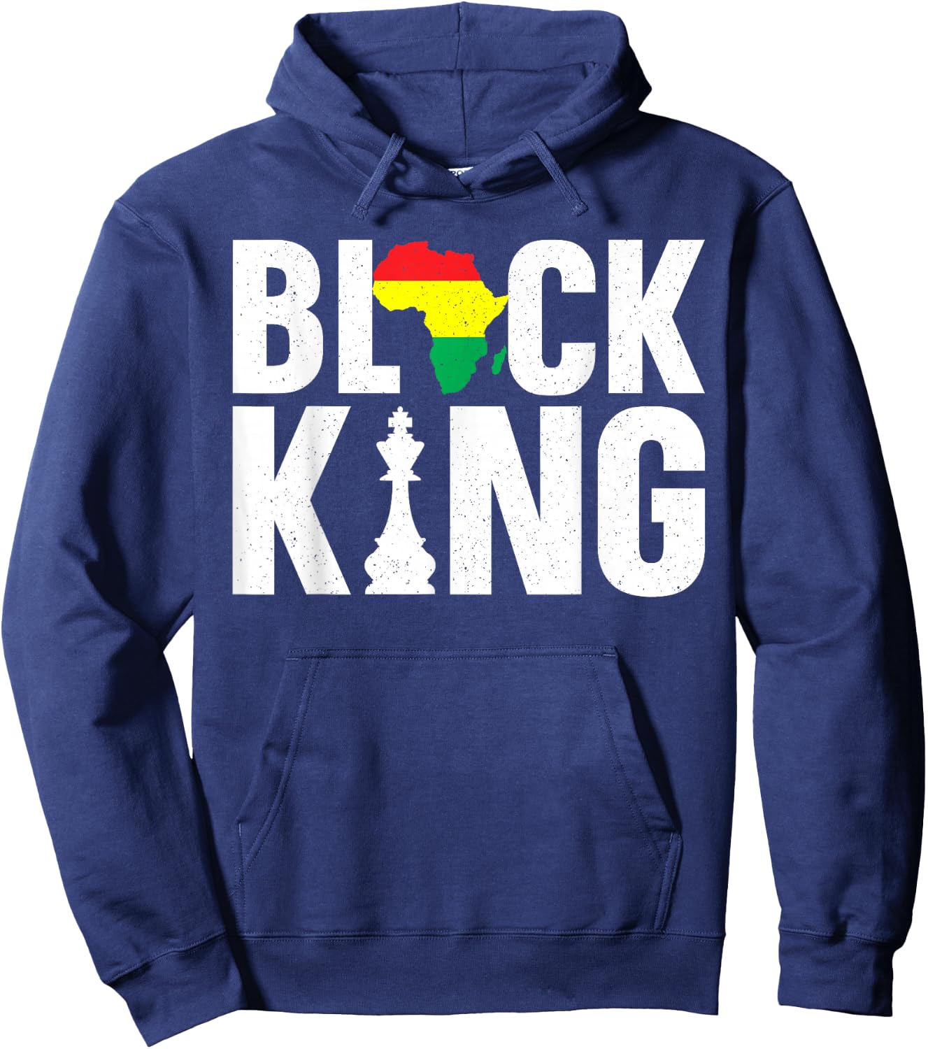 Cool Black King Art Dad Boys Africa Map African King Hoodie - Hoodie | Navy