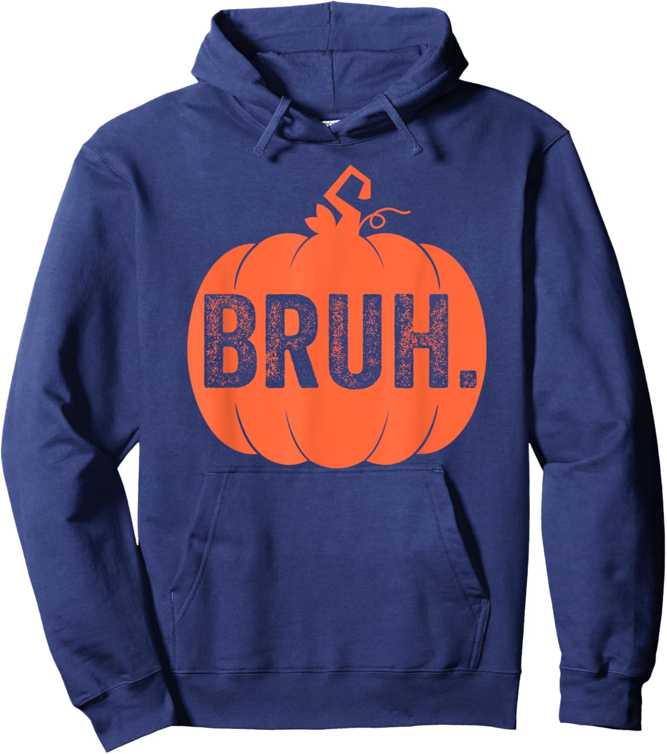 Bruh Meme Funny Pumpkin Halloween Bro Greeting Boy Teens Men Hoodie - Hoodie | Navy