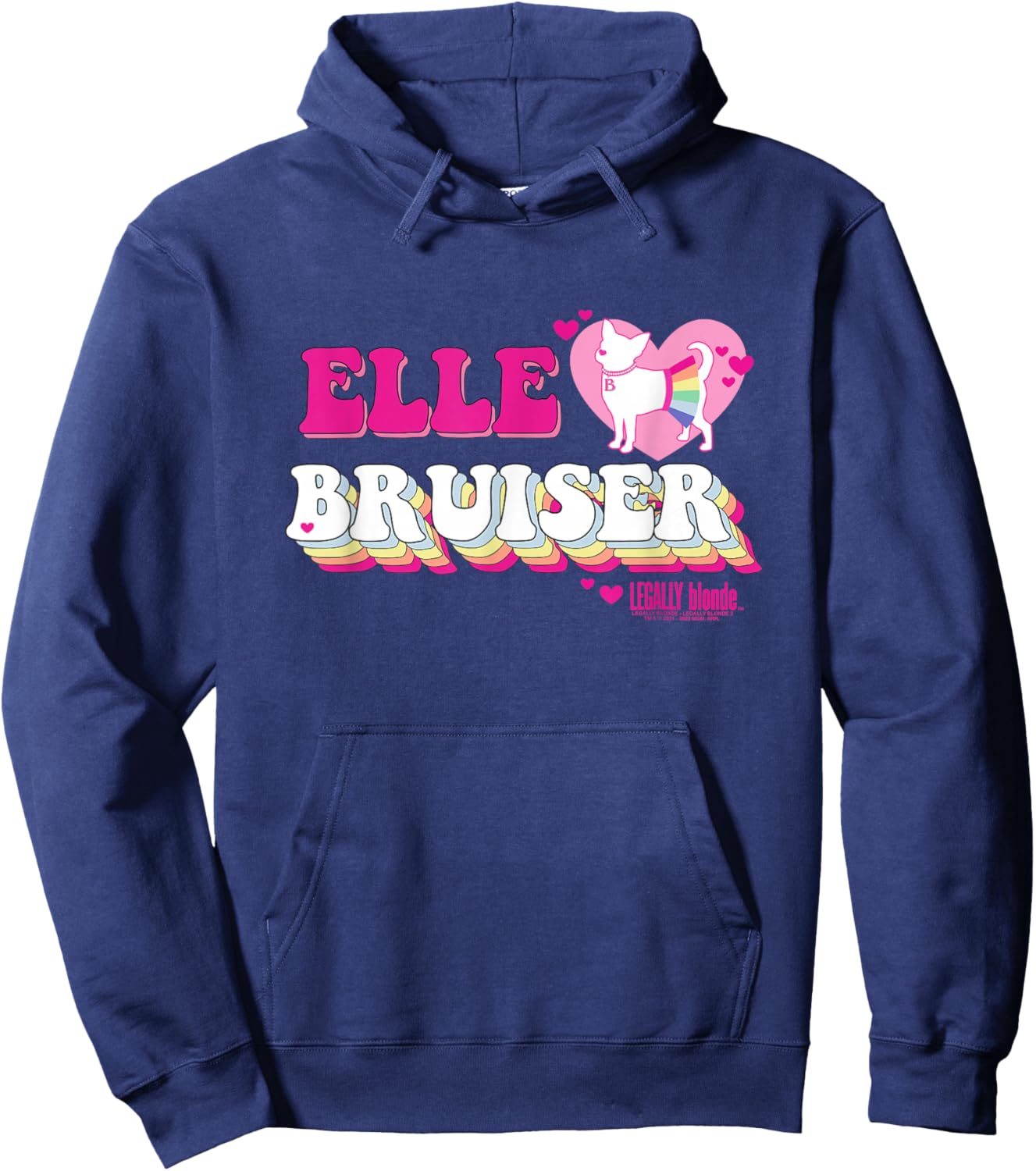 Legally Blonde Elle Hearts Bruiser Hoodie - Hoodie | Navy