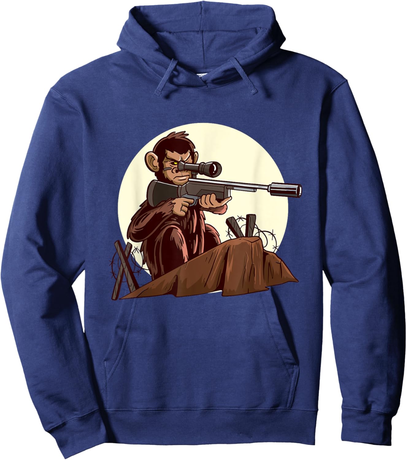 Ape Monkey Gorilla Rifle Shooting Pro Gun Hoodie - Hoodie | Navy
