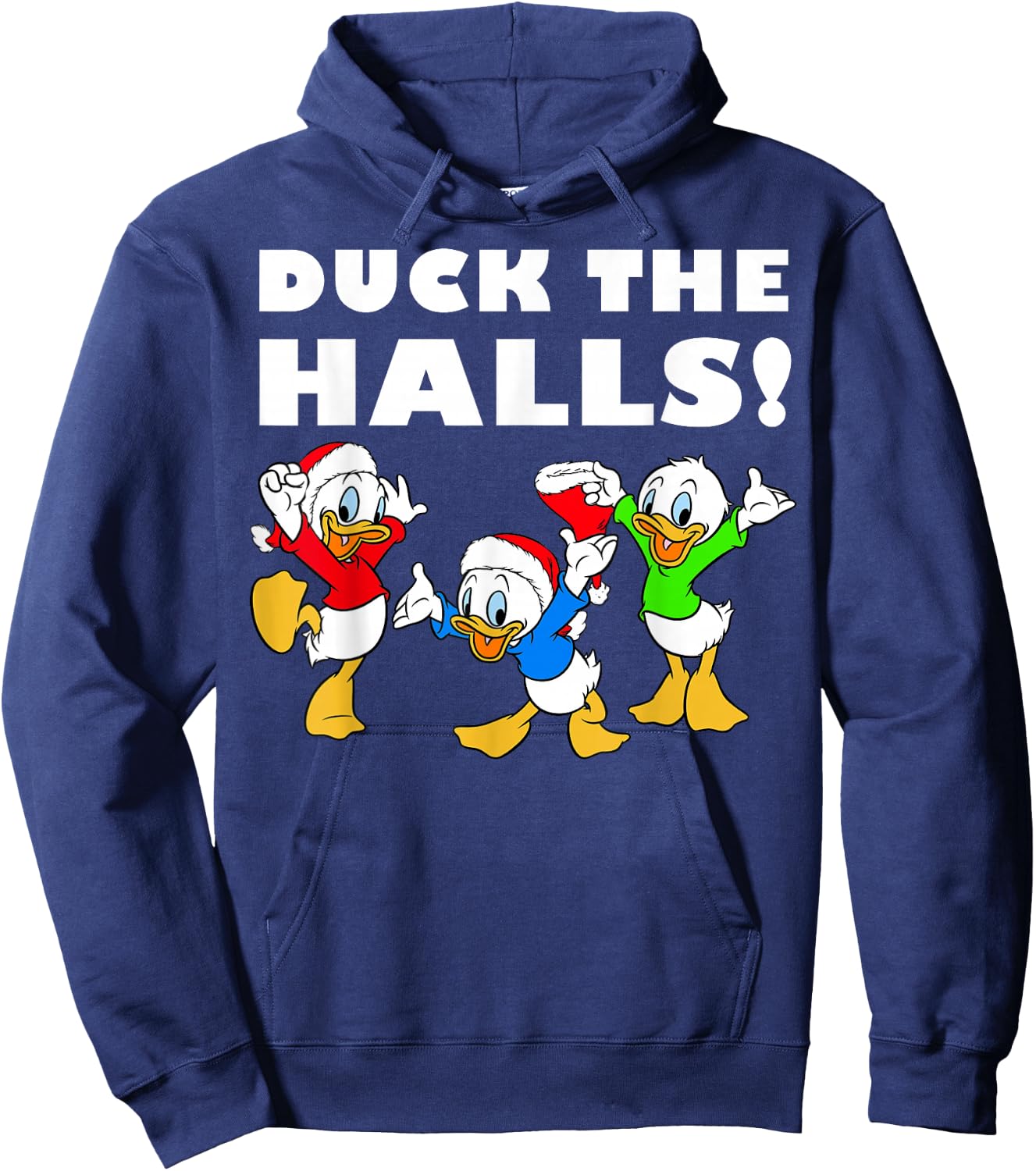 Disney Huey Dewey and Louie Duck The Halls Christmas Hoodie - Hoodie | Navy