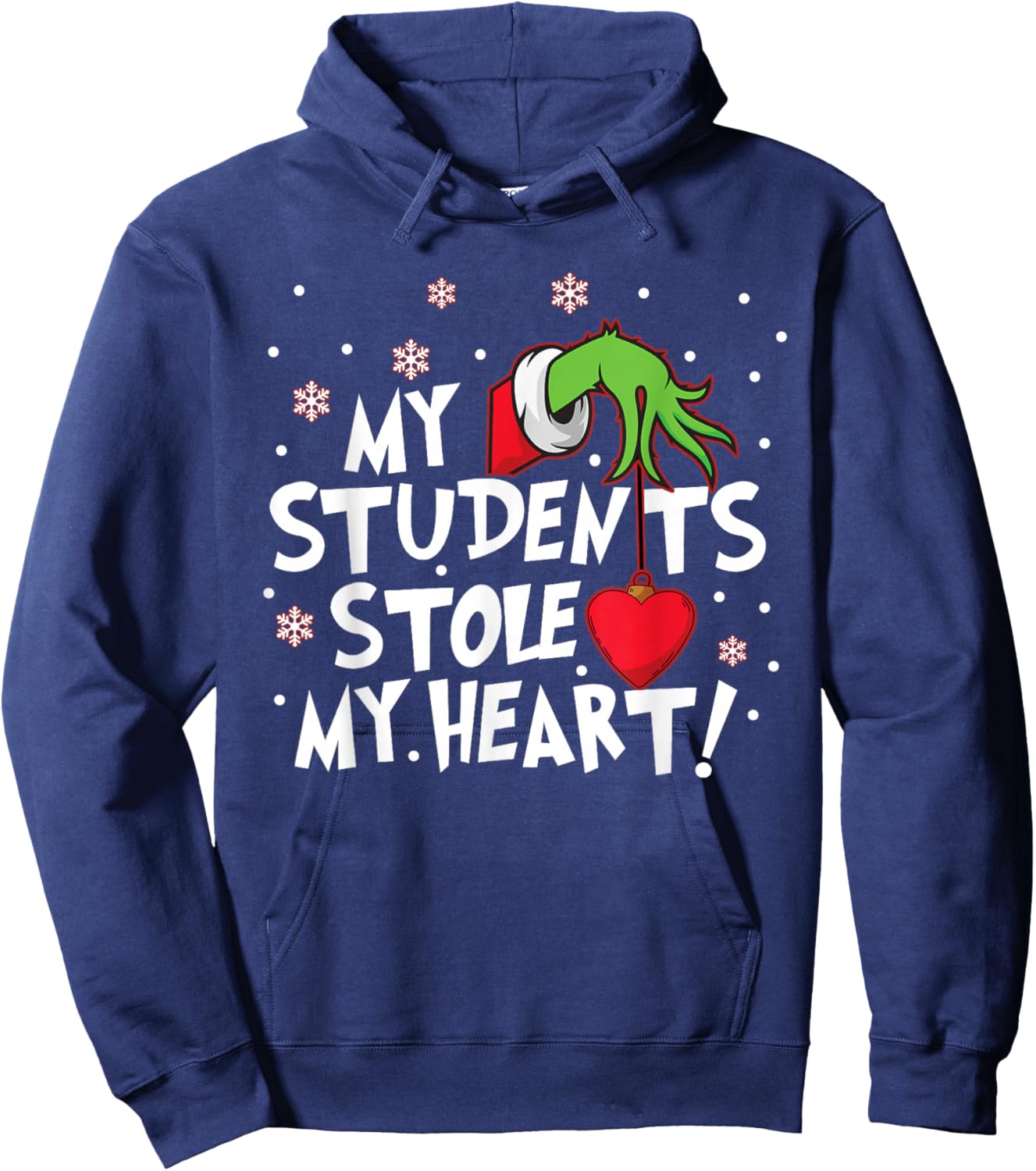 My Students Stole My Heart School Teacher Funny Christmas Hoodie - Hoodie | Navy