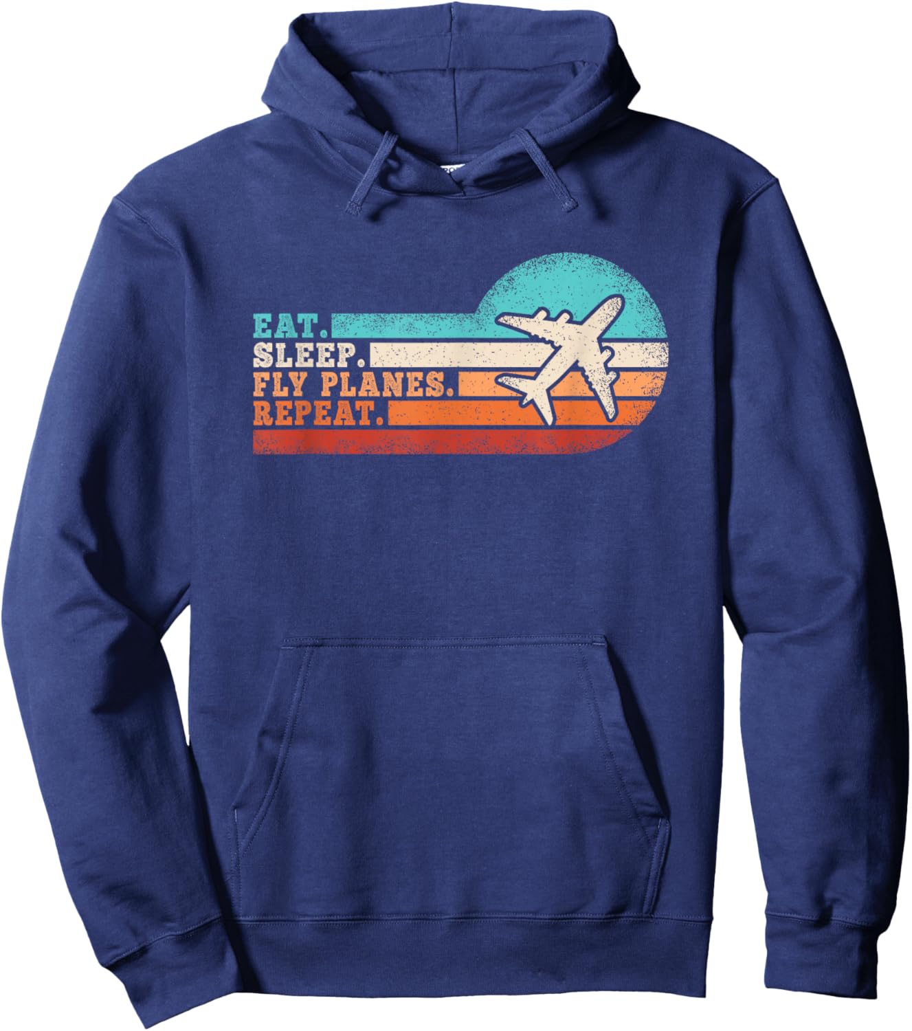 Eat Sleep Fly Planes Repeat Funny Pilot Aviation Airplane Hoodie - Hoodie | Navy
