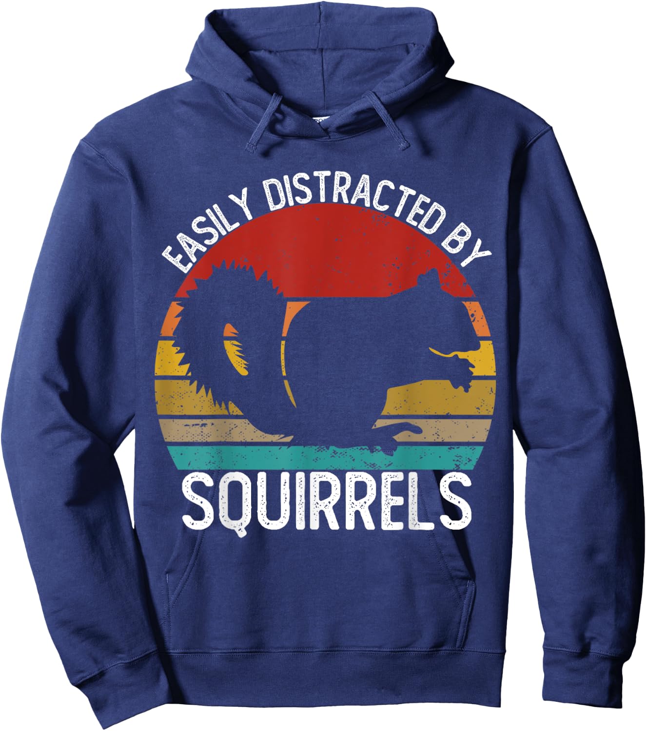 Easily Distracted By Squirrels Shirts Vintage Squirrel Hoodie - Hoodie | Navy