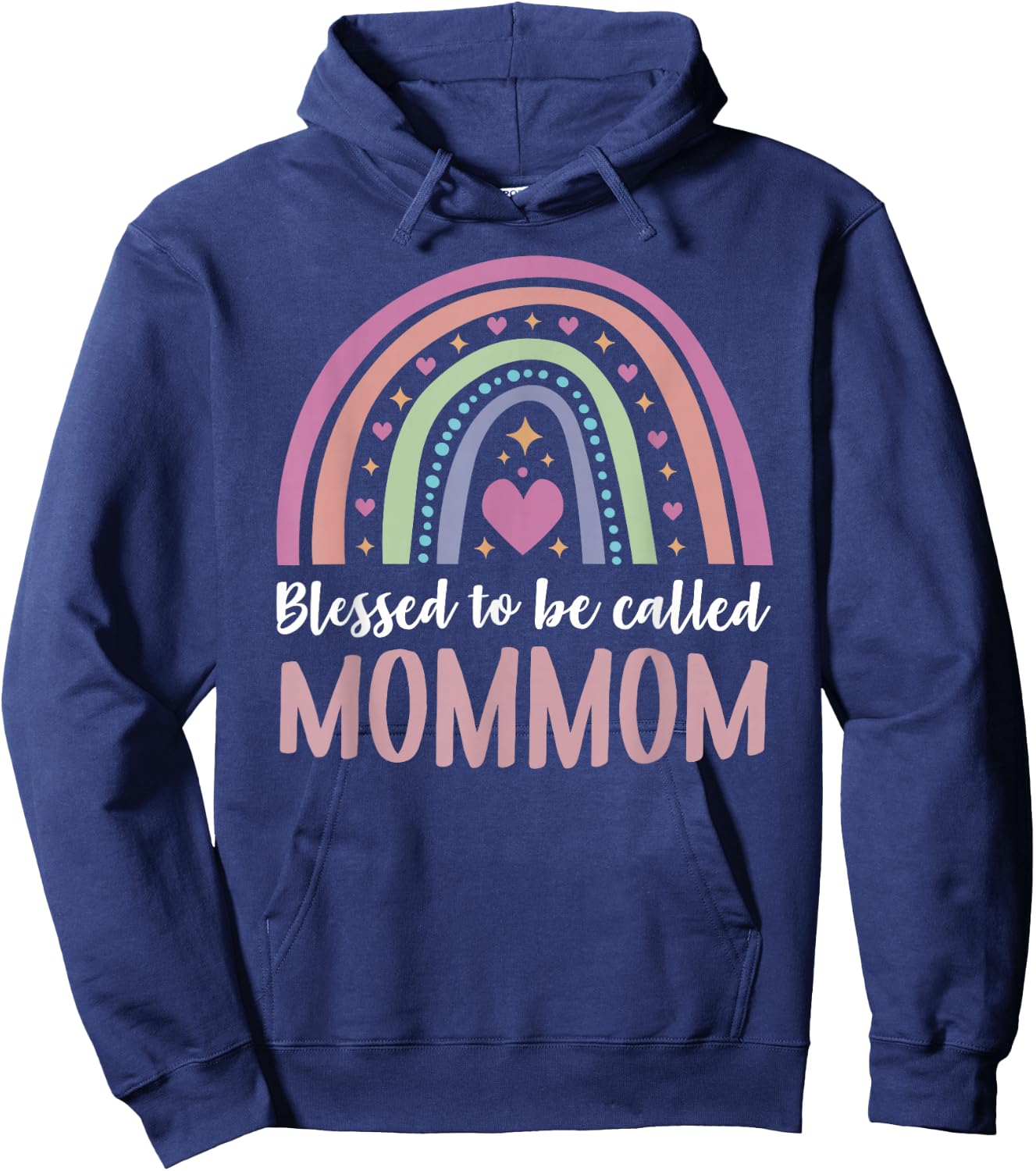 MomMom Shirt Grandma Women Mothers Day Blessed MomMom Hoodie - Hoodie | Navy